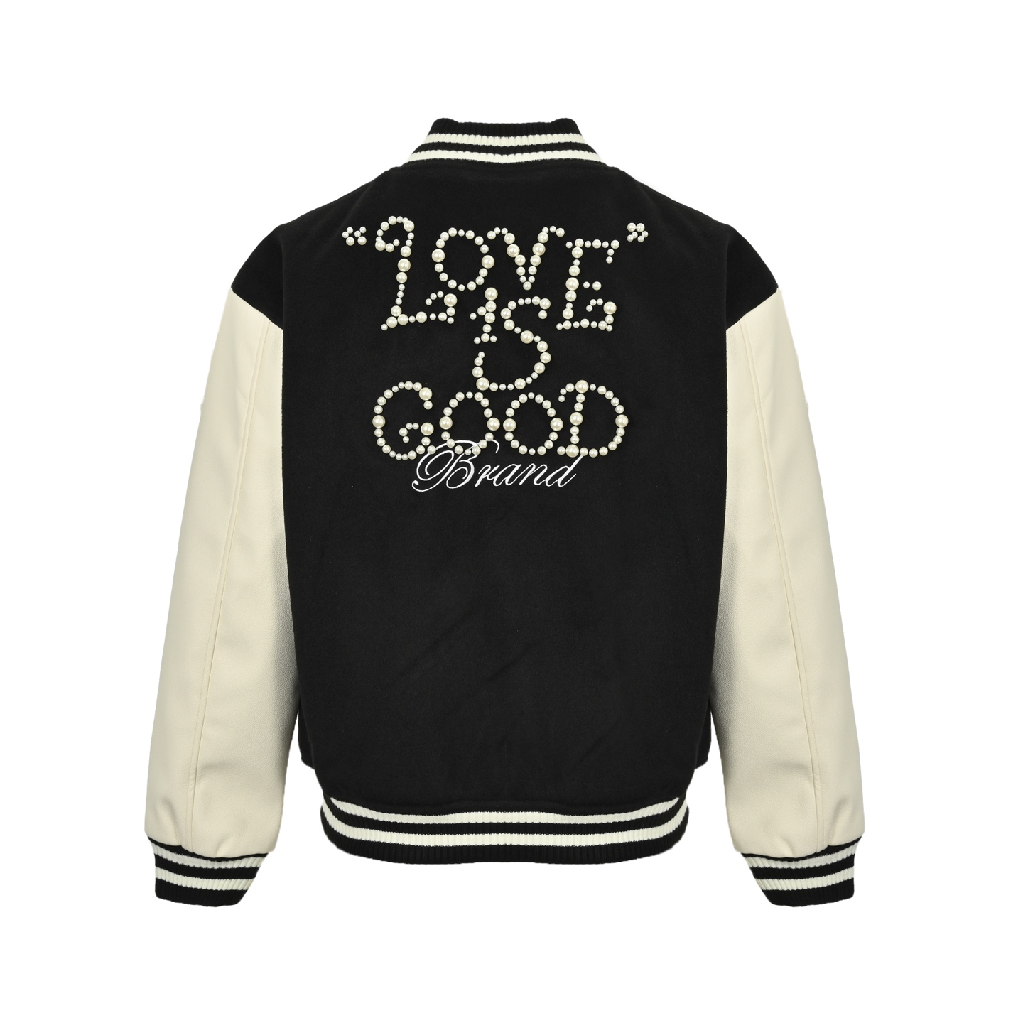 GOOD BRAND 25ss Loveis good珍珠语标字母棒球服外套 黑色 红色