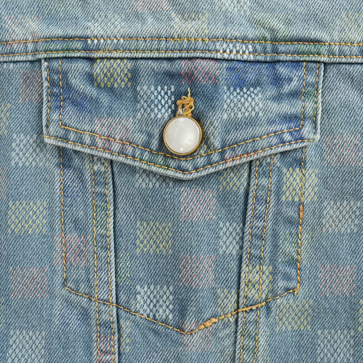Louis Vuitton/路易威登 25Fw 五彩棋盘格套装牛仔外套 Louis Vuitton/路易威登 25Fw 五彩棋盘格套装牛仔外套