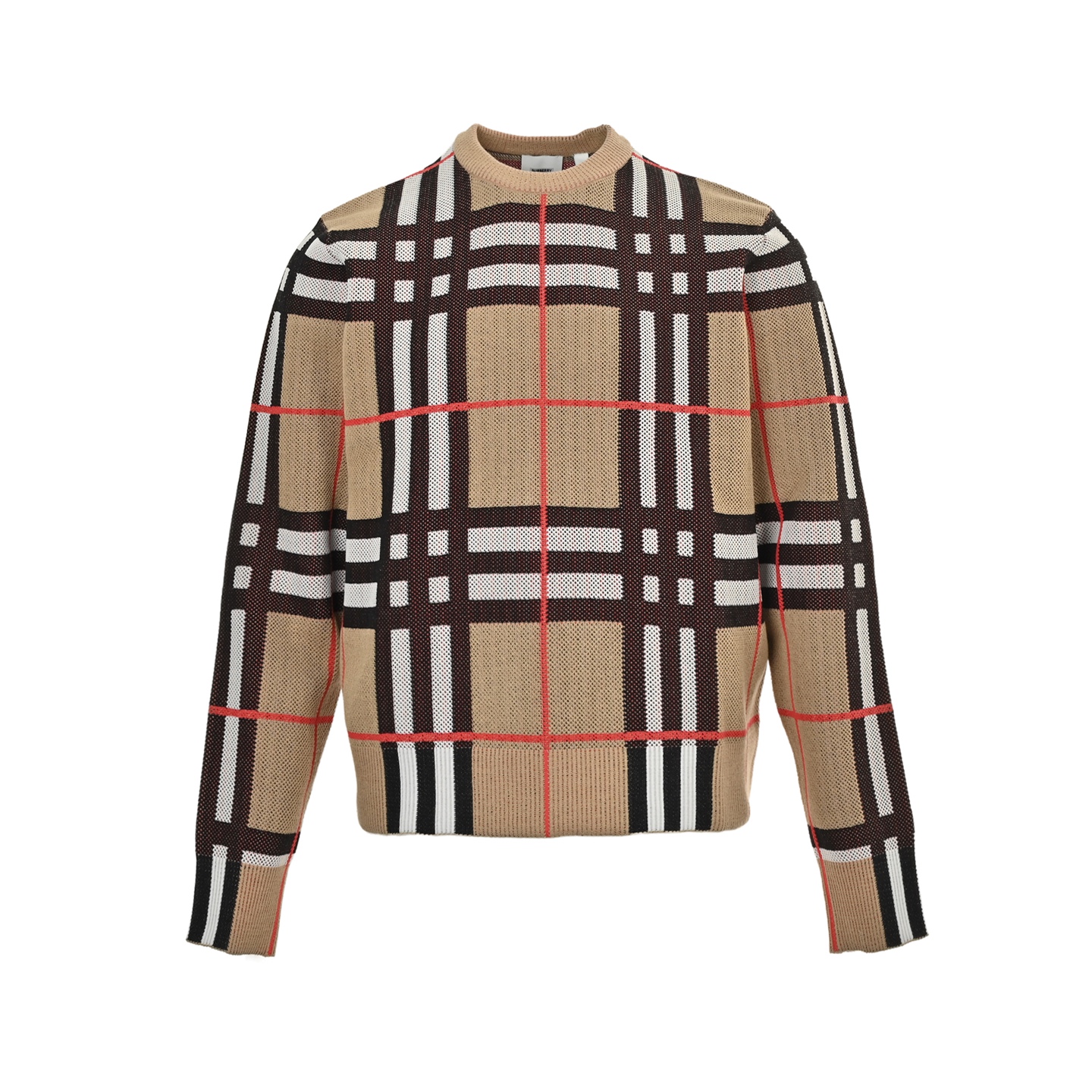 Burberry/巴宝莉 25Fw 大格纹圆领毛衣 品牌格经典纹提花精纺图案 Burberry/巴宝莉 25Fw 大格纹圆领毛衣 品牌格经典纹提花精纺图案