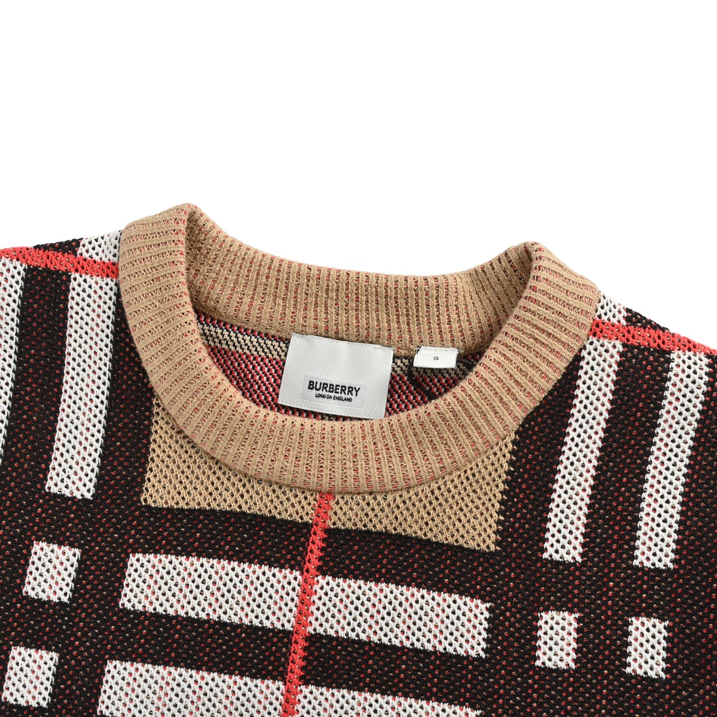 Burberry/巴宝莉 25Fw 大格纹圆领毛衣 品牌格经典纹提花精纺图案 Burberry/巴宝莉 25Fw 大格纹圆领毛衣 品牌格经典纹提花精纺图案