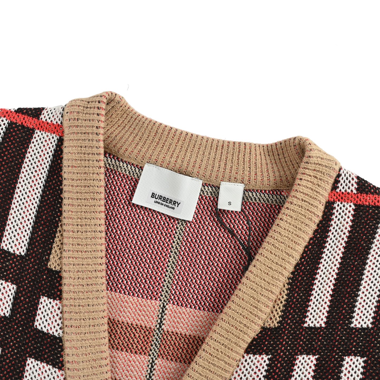 Burberry/巴宝莉 毛衣开衫25Fw 大格纹 品牌格经典纹提花精纺图案