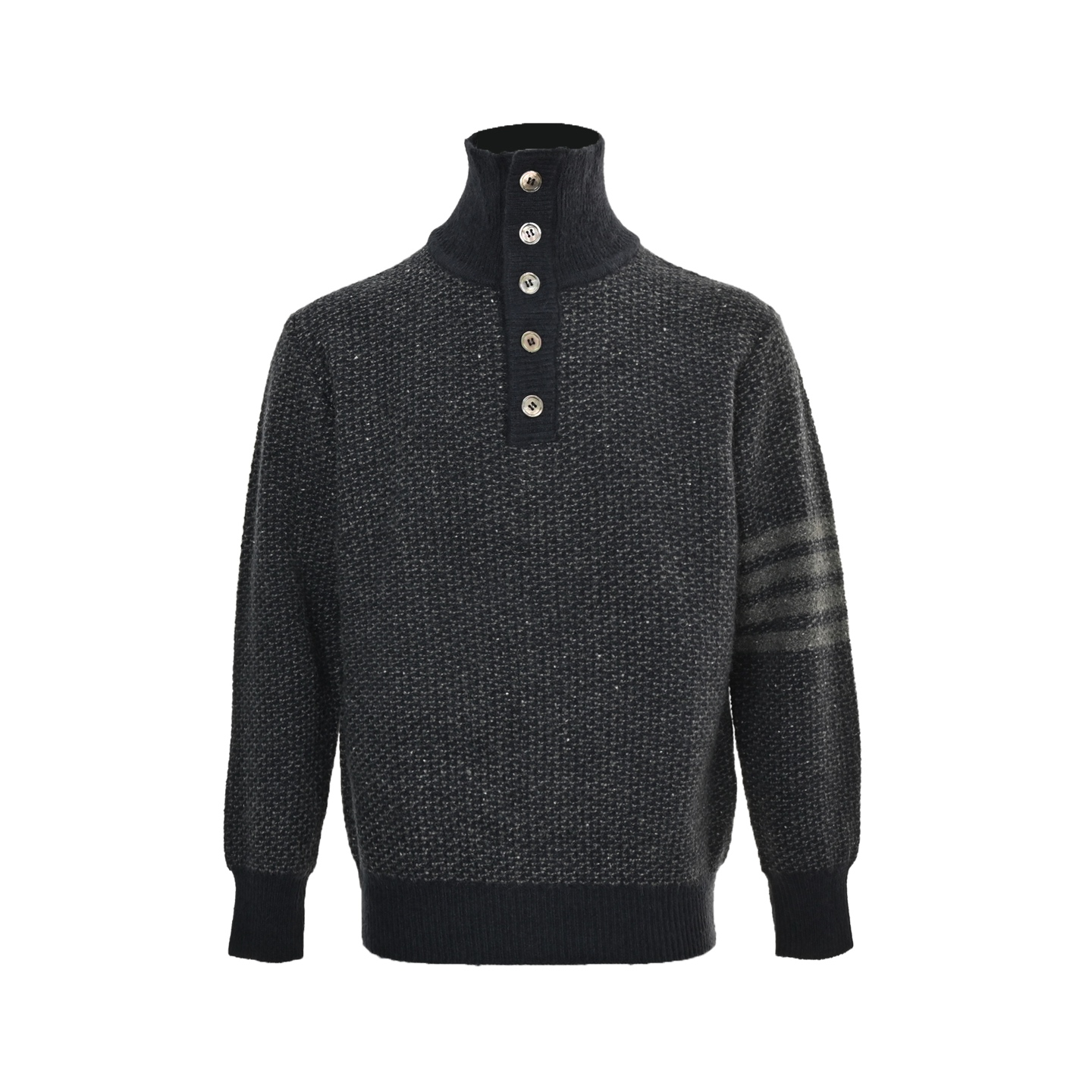 Thom Browne/汤姆布朗 25Fw 纹理针织高领翻领毛衣 Thom Browne/汤姆布朗 25Fw 纹理针织高领翻领毛衣