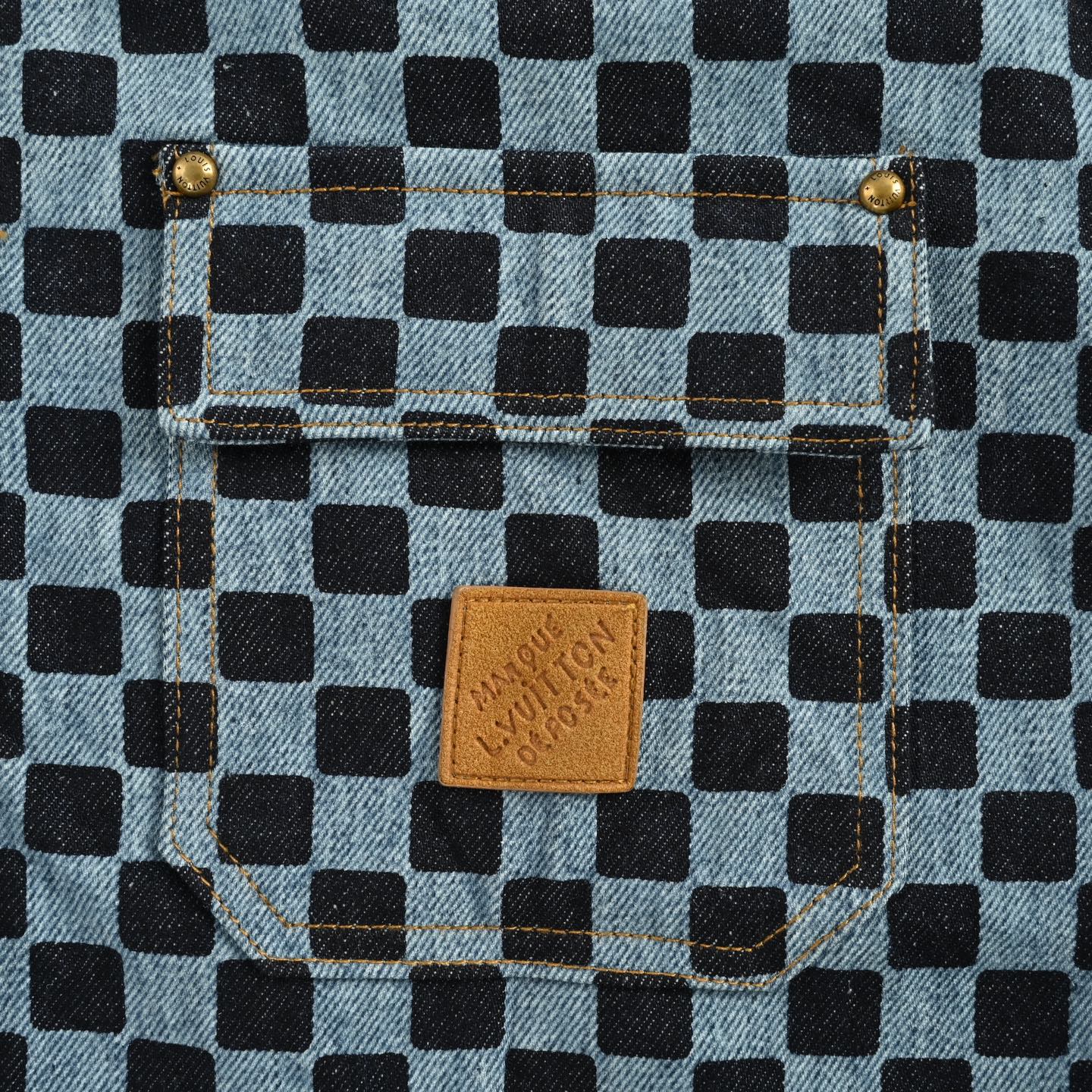 Louis Vuitton/路易威登 25Fw 棋盘格牛仔短袖衬衫