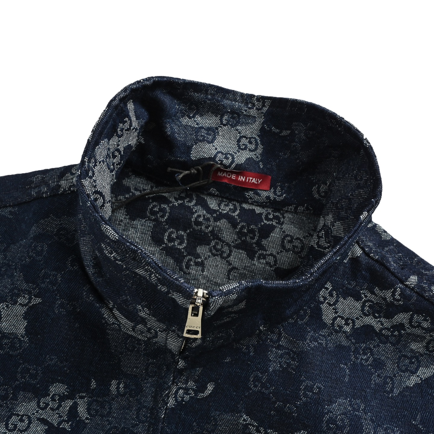 Gucci/古驰 25Fw 大理石老花提花拉链牛仔外套 GUCCI新款GG提花牛仔夹克
