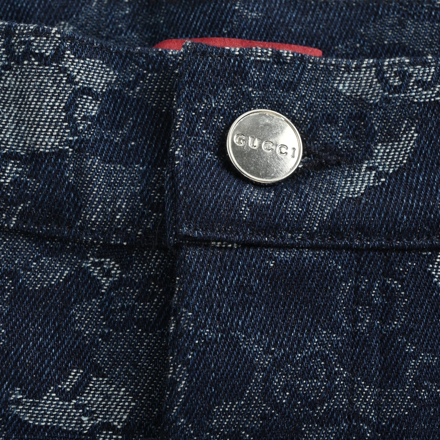 Gucci/古驰 25Fw 满印大理石提花牛仔裤