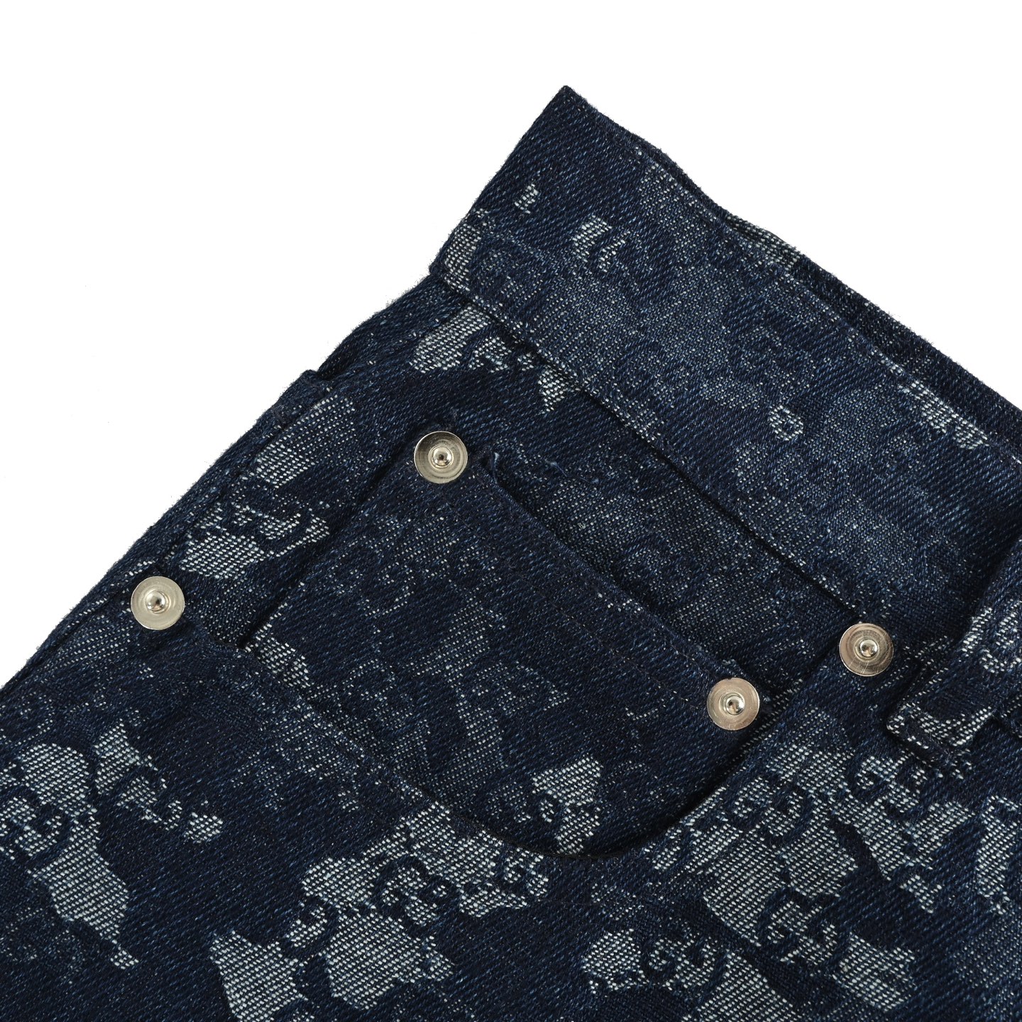 Gucci/古驰 25Fw 满印大理石提花牛仔裤