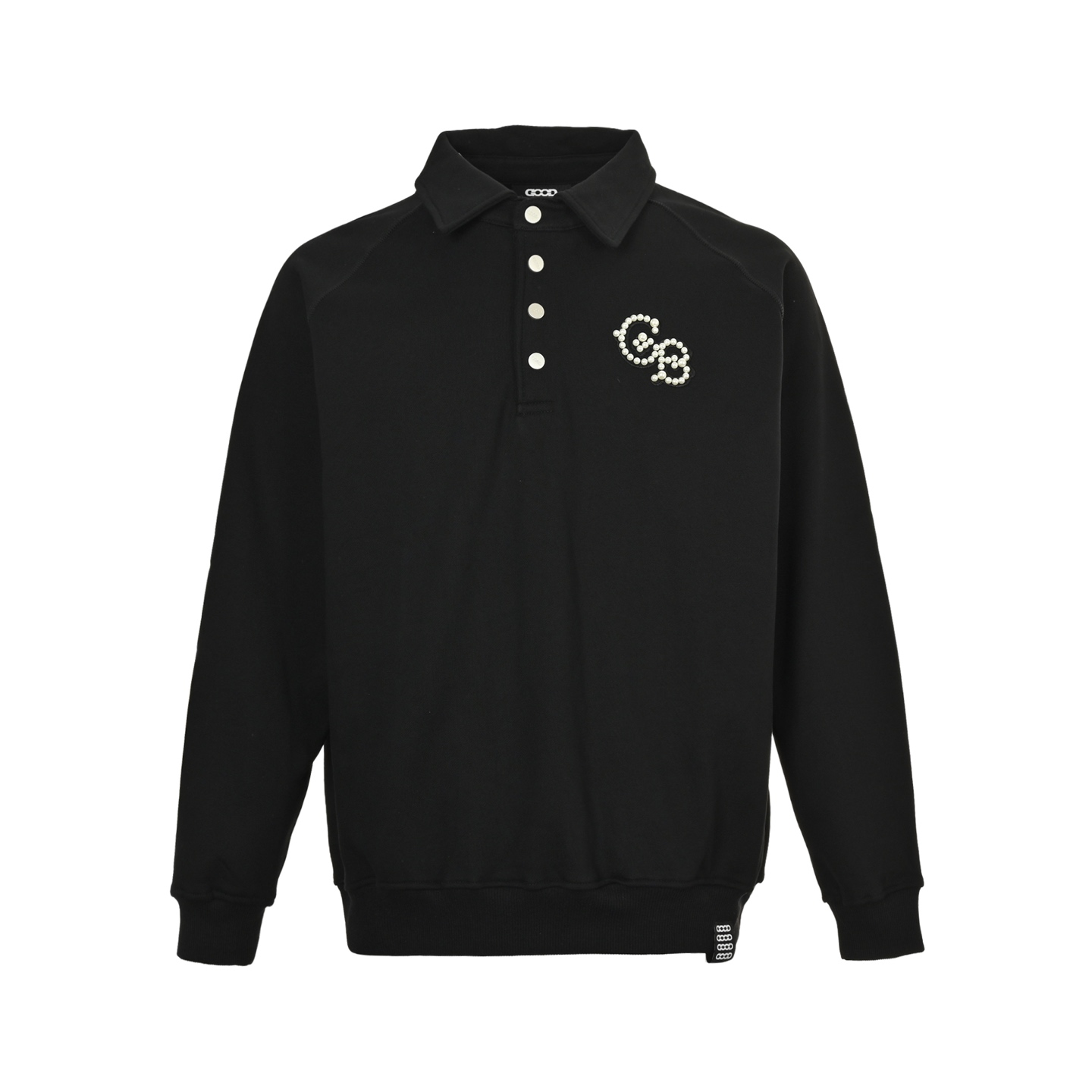 GOODBRAND 珍珠镶钻POLO领卫衣