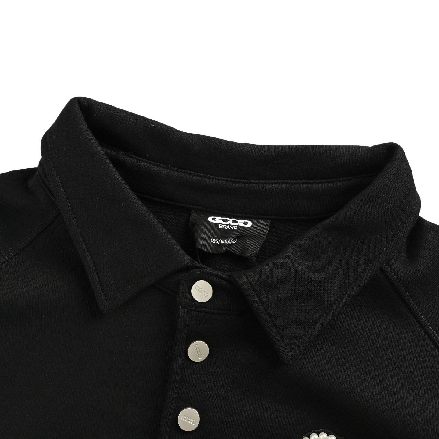GOODBRAND 珍珠镶钻POLO领卫衣