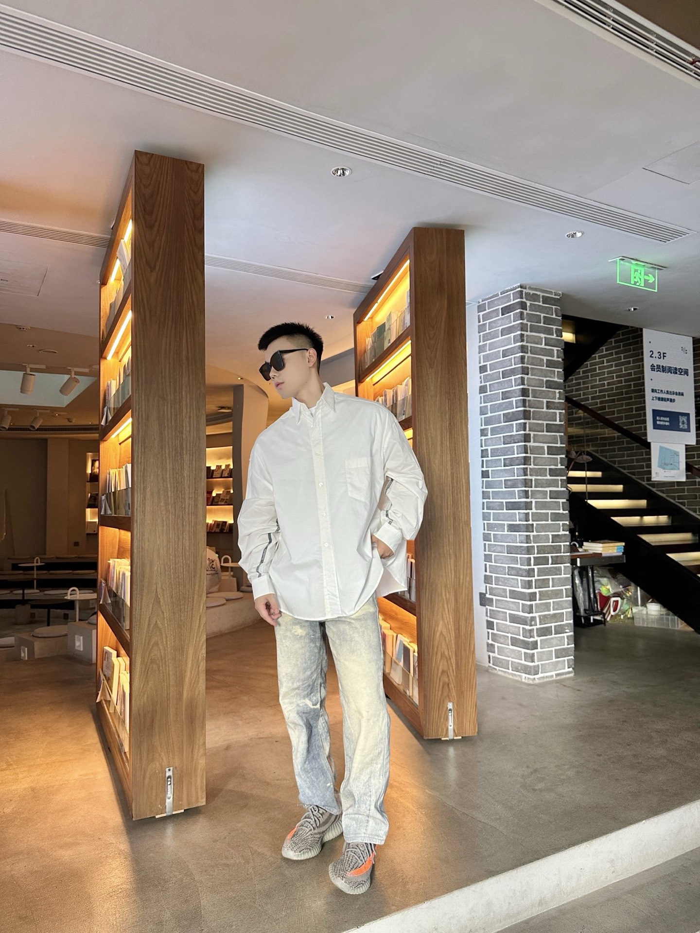 Acne Studios 25Fw 提花徽标廓形衬衫上身效果#