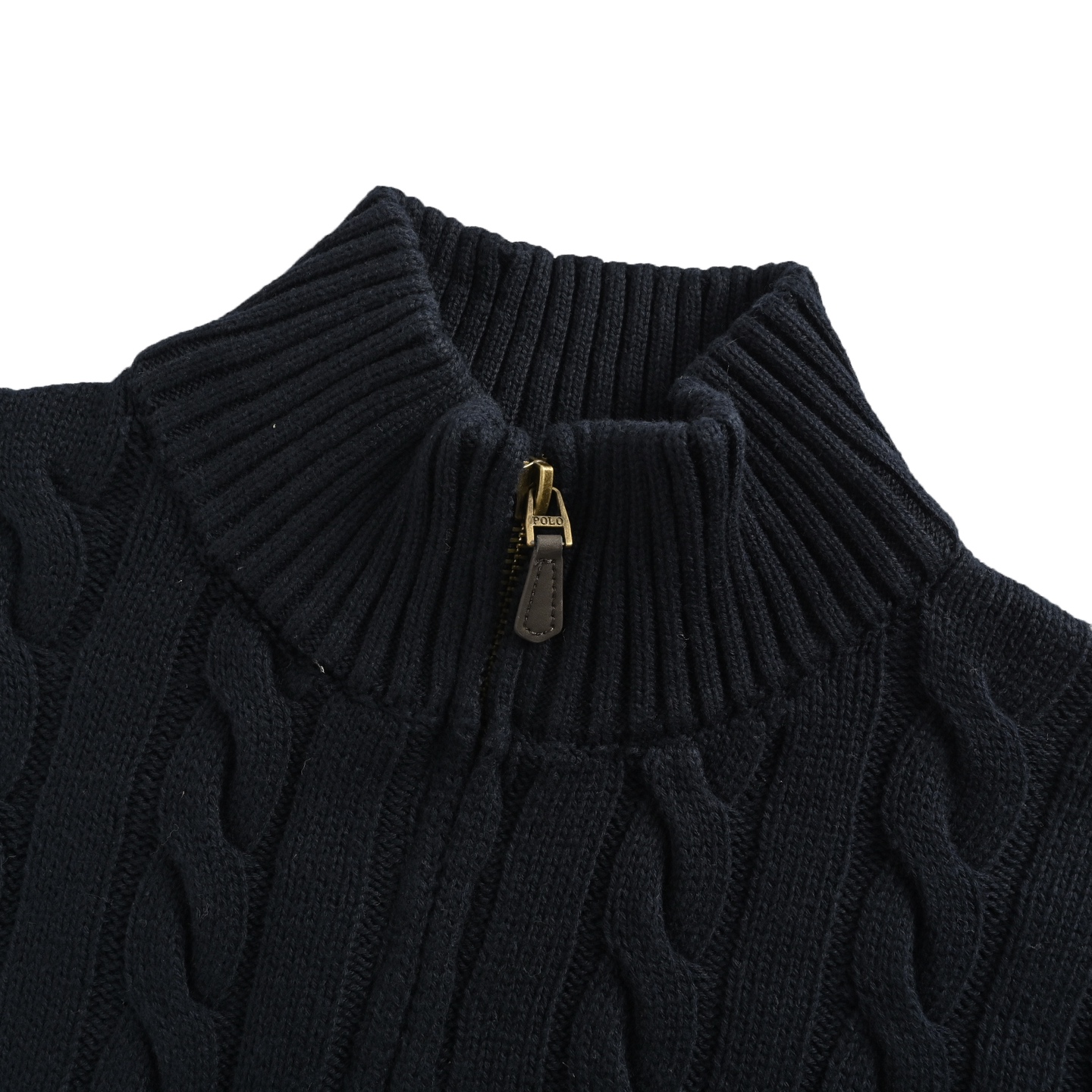 Ralph Lauren/拉夫劳伦 粗针绞花半拉链毛衣 胸口高密度logo百灵达万针刺绣 Ralph Lauren/拉夫劳伦 粗针绞花半拉链毛衣 胸口高密度logo百灵达万针刺绣
