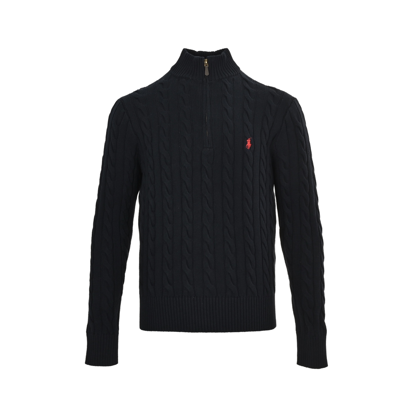 Ralph Lauren/拉夫劳伦 粗针绞花半拉链毛衣 胸口高密度logo百灵达万针刺绣 Ralph Lauren/拉夫劳伦 粗针绞花半拉链毛衣 胸口高密度logo百灵达万针刺绣