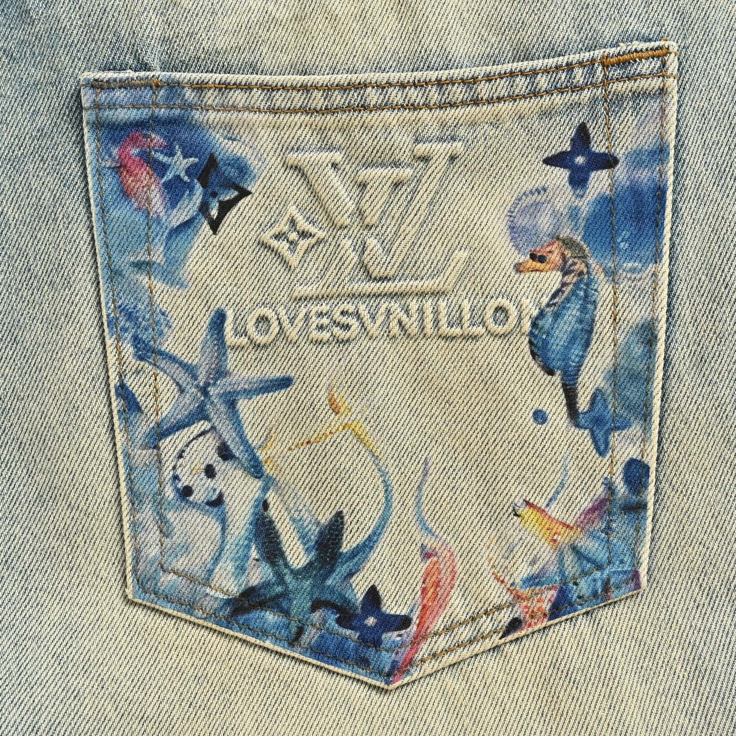 LouisVuitton/路易威登 25Fw 后袋LV浮雕海星牛仔裤 LouisVuitton/路易威登 25Fw 后袋LV浮雕海星牛仔裤