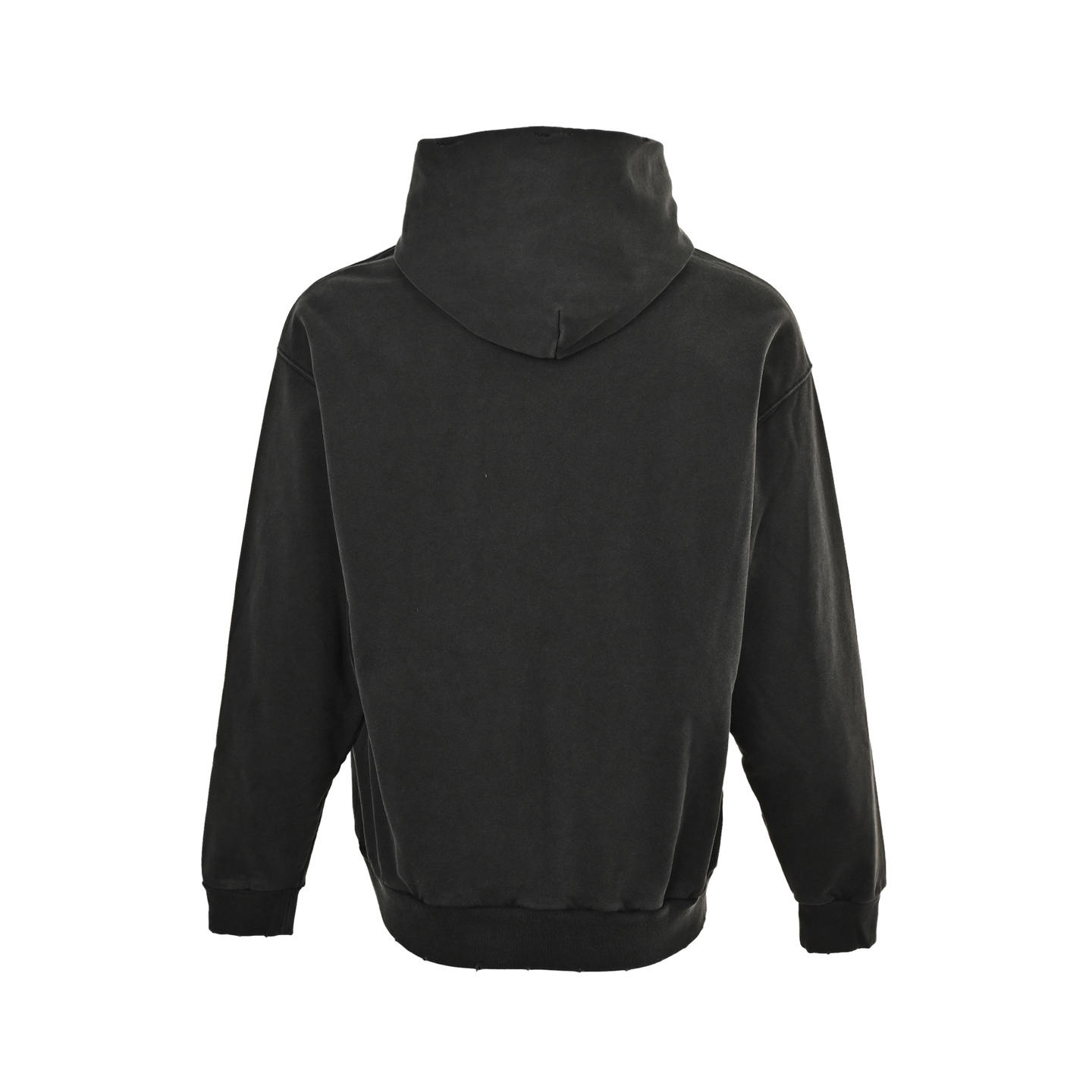 Balenciaga/巴黎世家 25ss贴布暗标连帽卫衣洗水黑