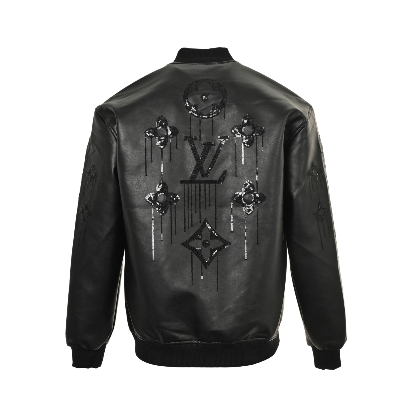 Louis Vuitton/路易威登 25Fw 珠片logo皮衣夹克外套