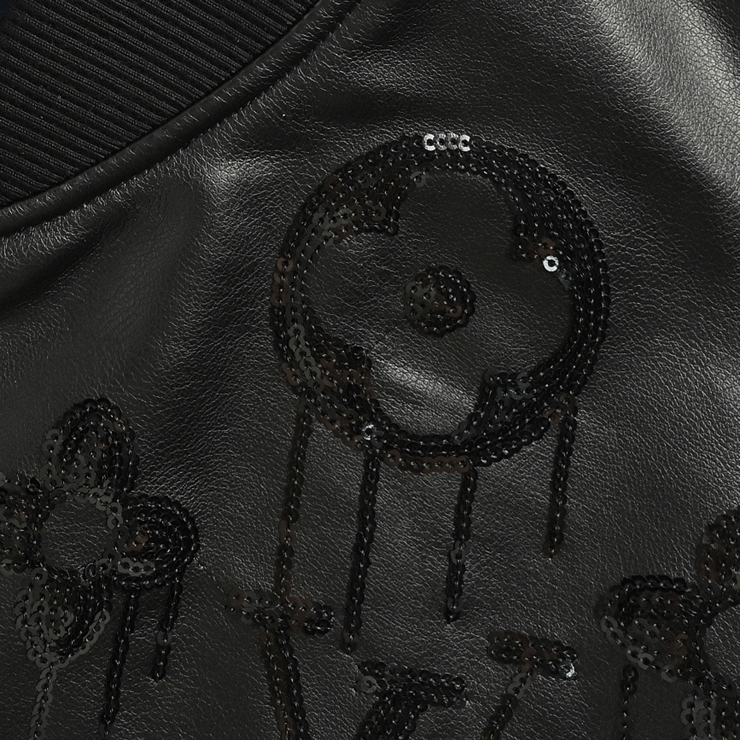 Louis Vuitton/路易威登 25Fw 珠片logo皮衣夹克外套