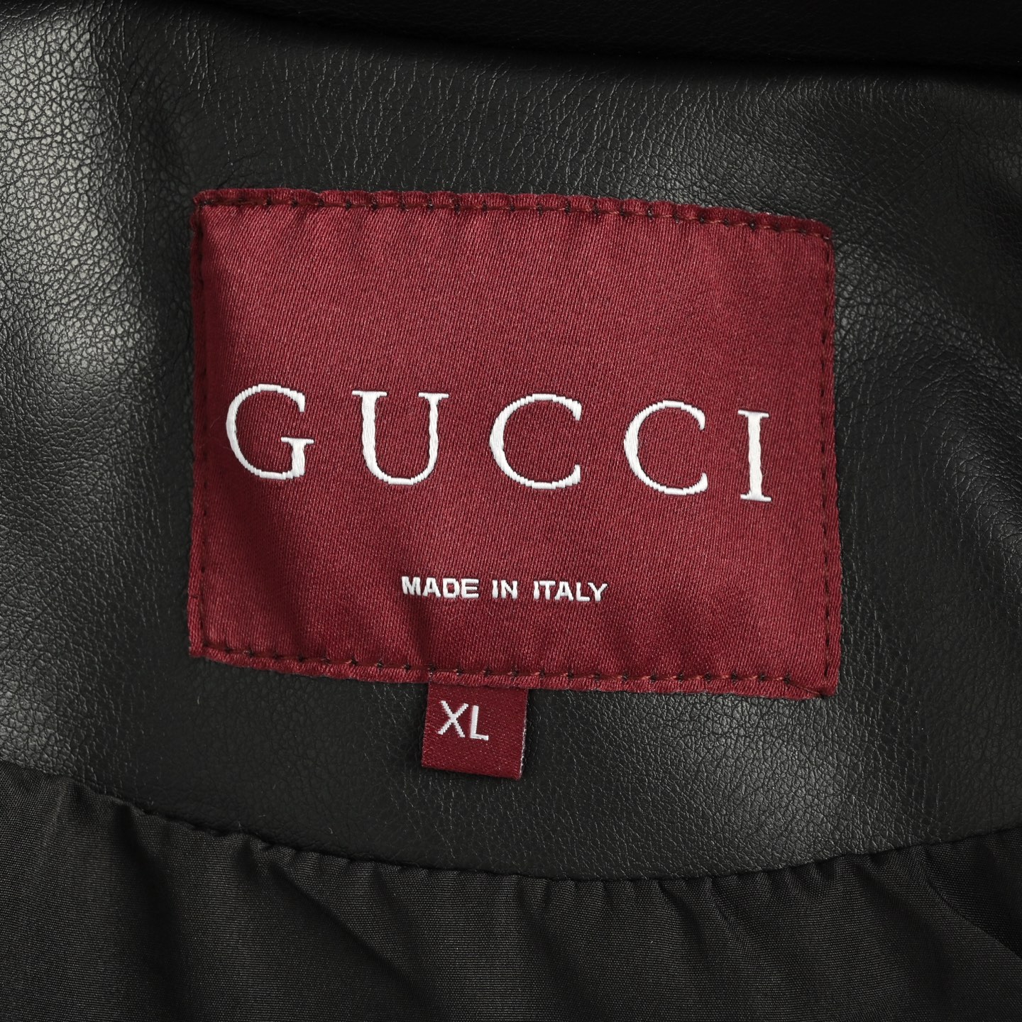 Gucci/古驰 25Fw 胸前字母logo刺绣皮衣夹克外套