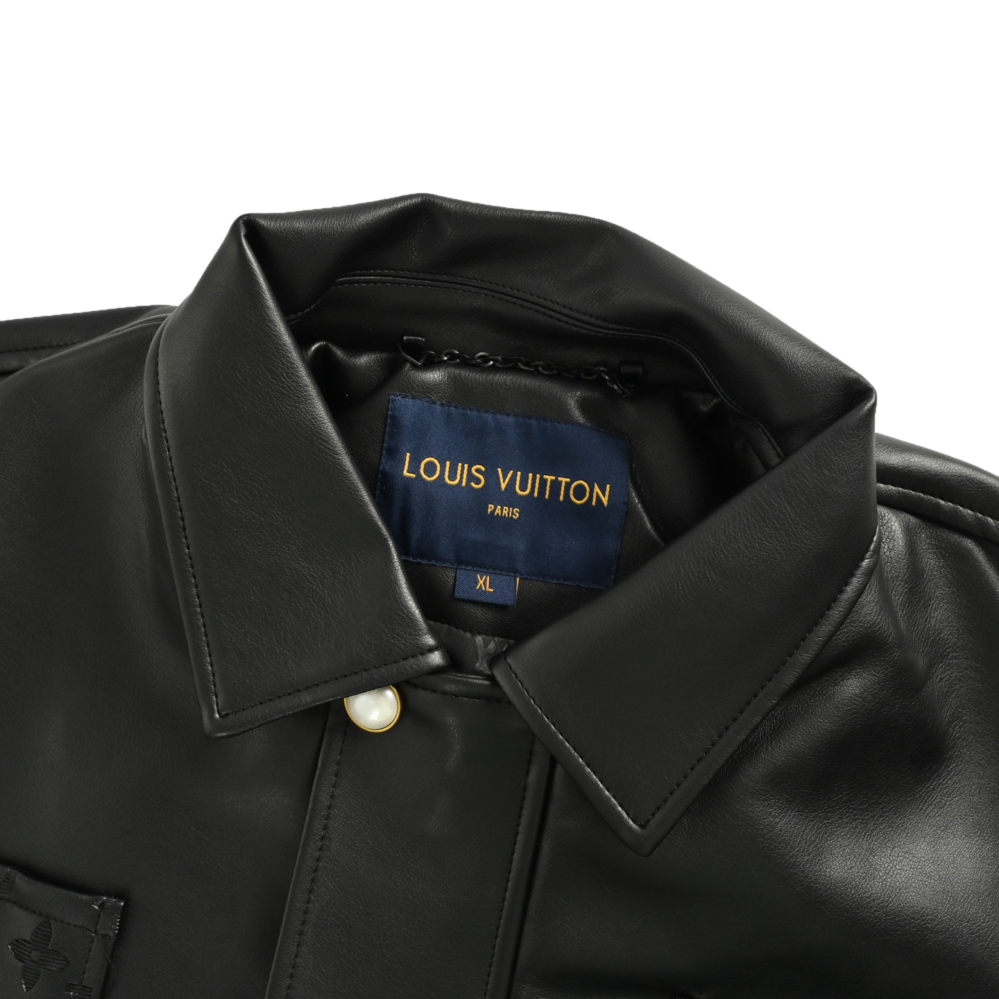 Louis Vuitton/路易威登 25Fw 口袋拼接logo压花皮衣外套