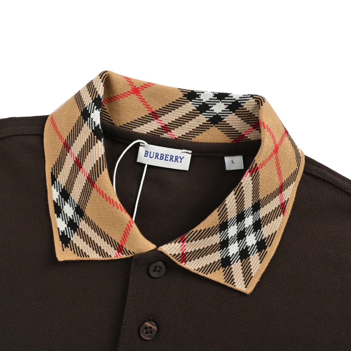 Burberry/巴宝莉 格纹翻领长袖Polo T恤-High Quatity Cheap Brand wholesale wholesaler seller Clothes Bags handbags Sneakers Top Fashion Clothing Shoes from China Factory Chinese suppliers best Quality Beautiful Price Burberry/巴宝莉 格纹翻领长袖Polo T恤