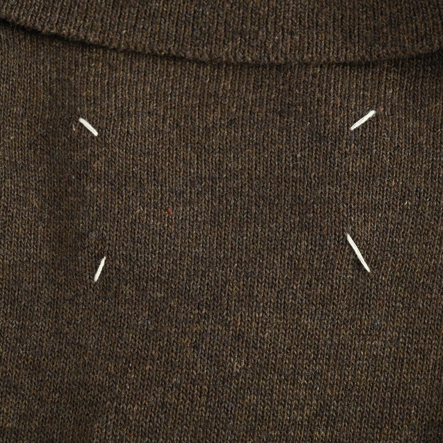 Maison Margiela/马吉拉 25Fw 麂皮补丁羊毛Polo毛衣