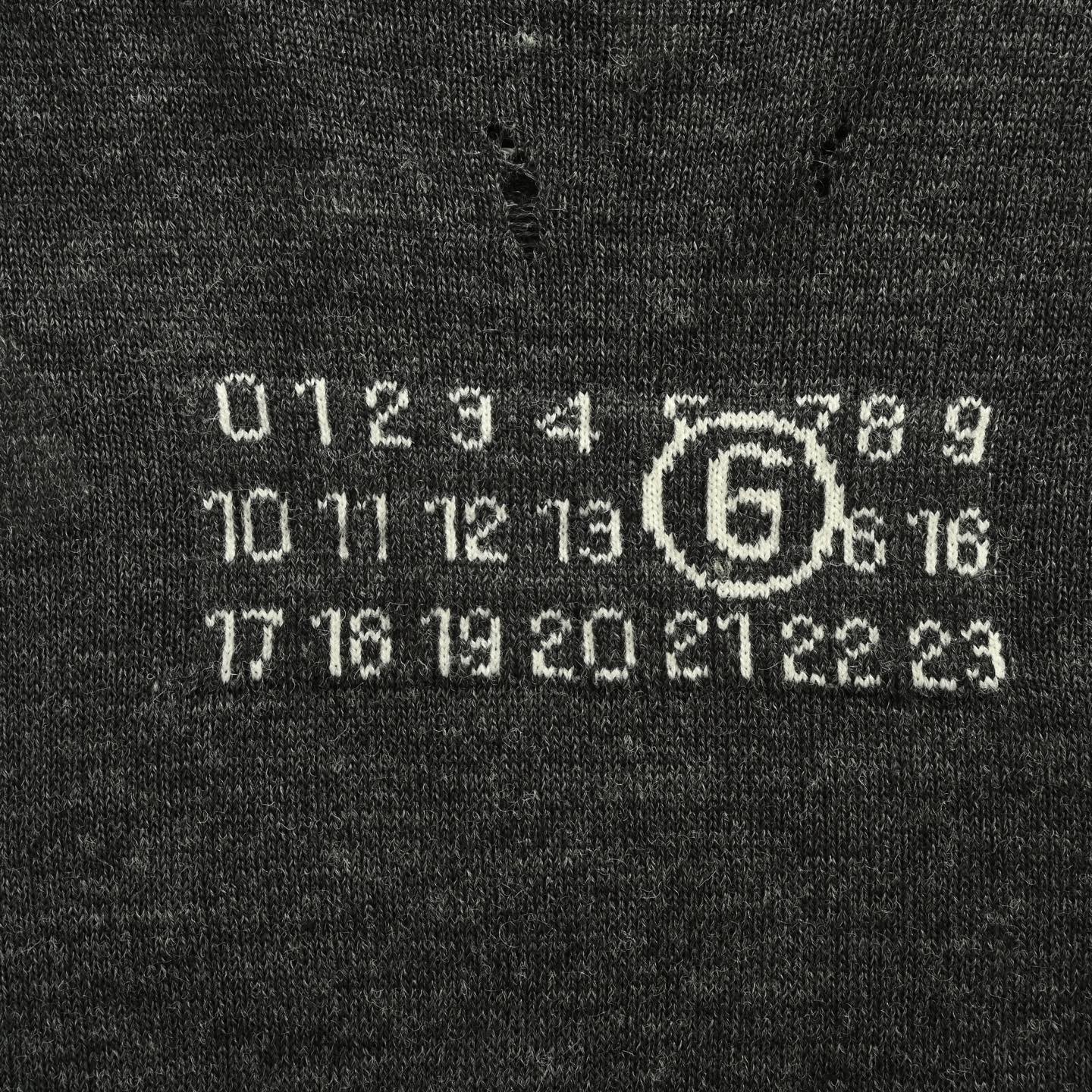 Maison Margiela/马吉拉 25Fw 破坏数字6圆领毛衣-High Quatity Cheap Brand wholesale wholesaler seller Clothes Bags handbags Sneakers Top Fashion Clothing Shoes from China Factory Chinese suppliers best Quality Beautiful Price Maison Margiela/马吉拉 25Fw 破坏数字6圆领毛衣