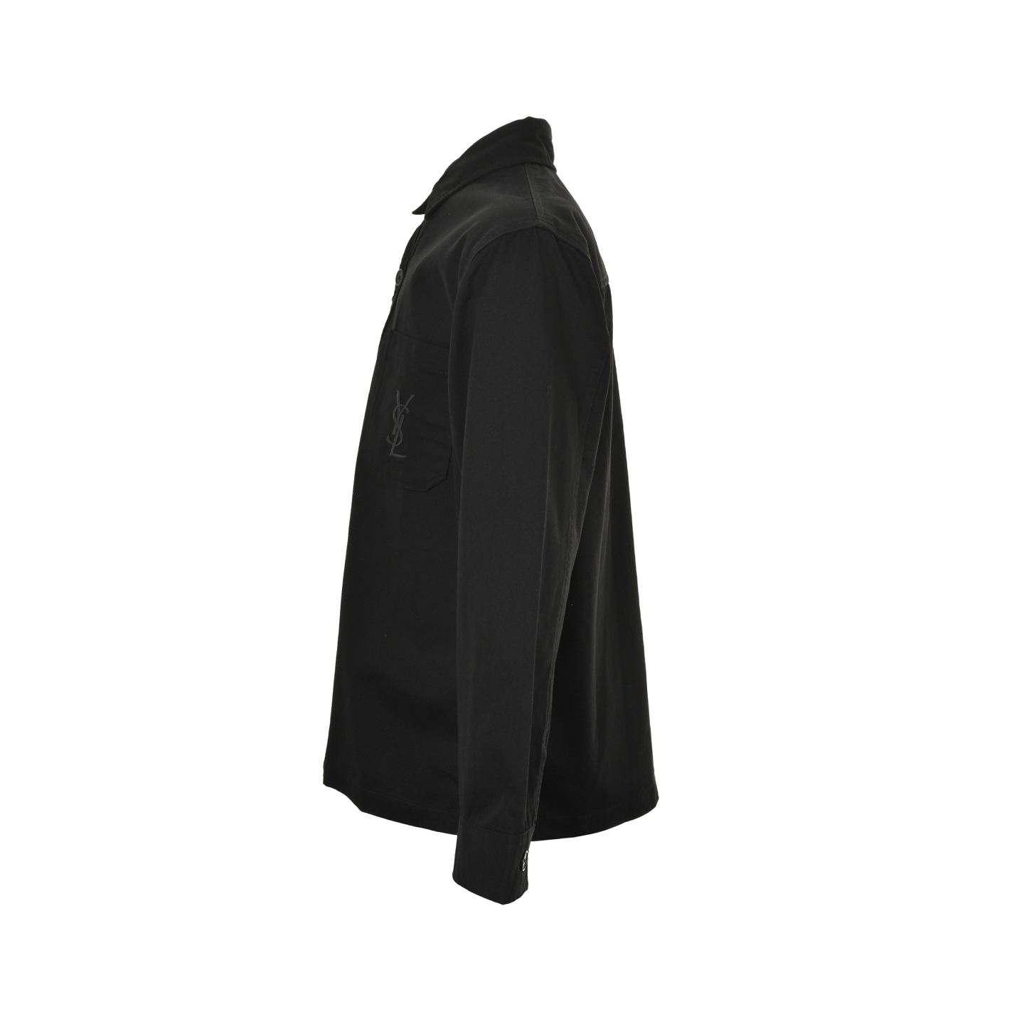 SaintLaurent/圣罗兰 口袋刺绣字母帆布衬衫外套