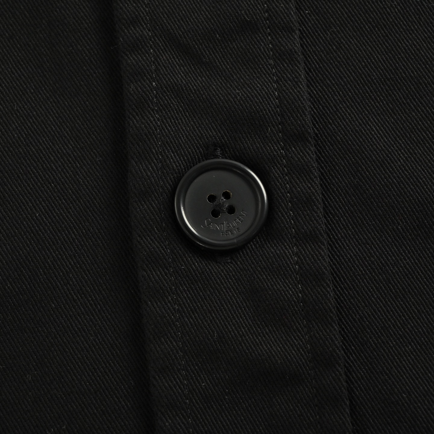 SaintLaurent/圣罗兰 口袋刺绣字母帆布衬衫外套
