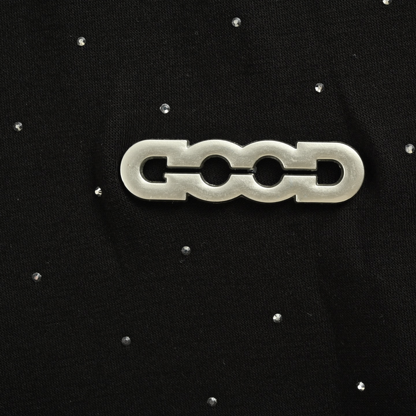 GOODBRAND 25Fw 闪银星空烫钻拉链连帽卫衣 黑 灰