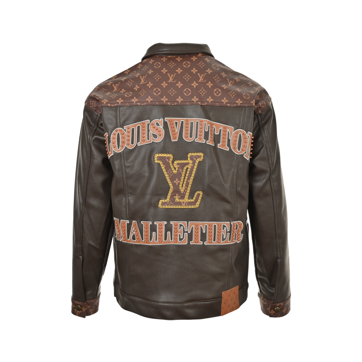 Louis Vuitton/路易威登 25Fw 老花拼接皮衣夹克外套