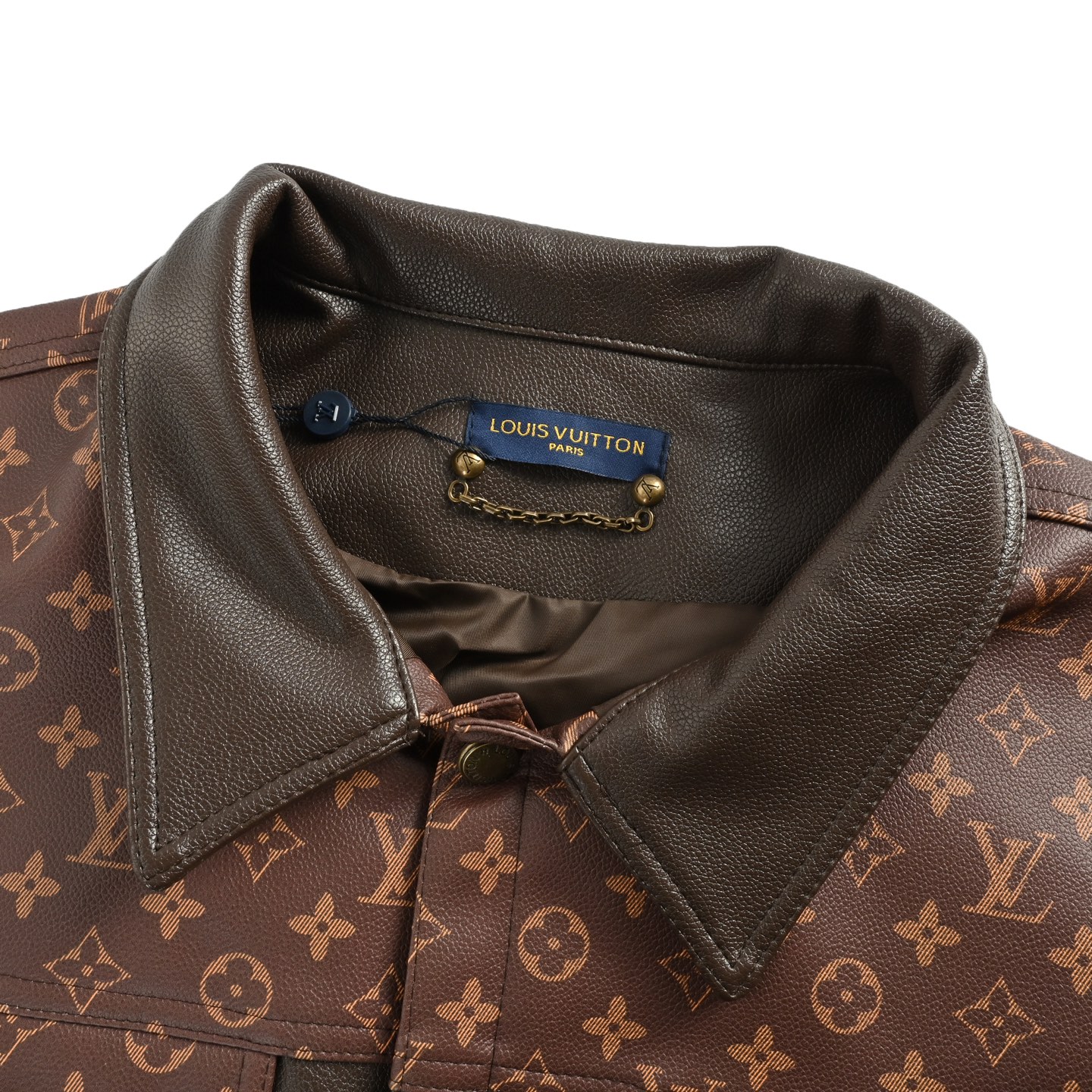 Louis Vuitton/路易威登 25Fw 老花拼接皮衣夹克外套