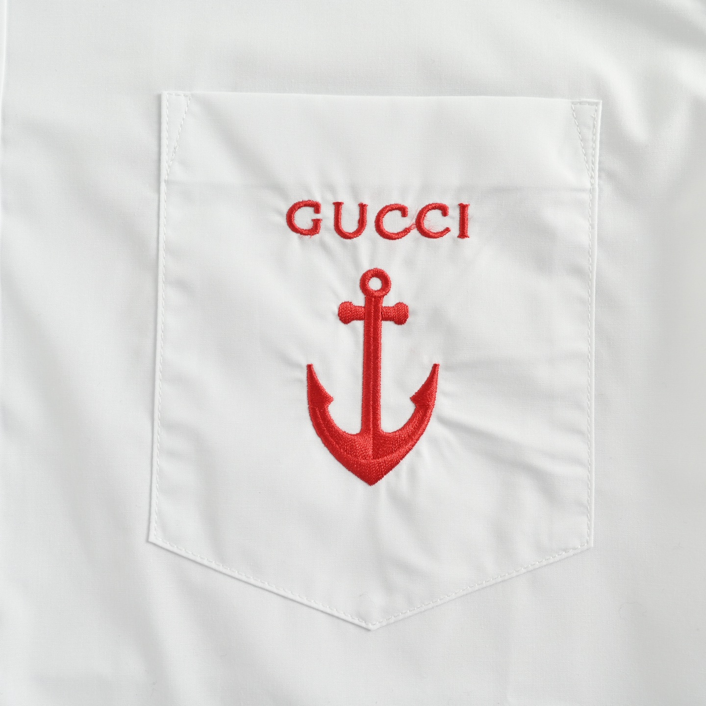Gucci/古驰 船锚刺绣衬衫 GUCCI新款衬衫以白色棉府绸打造