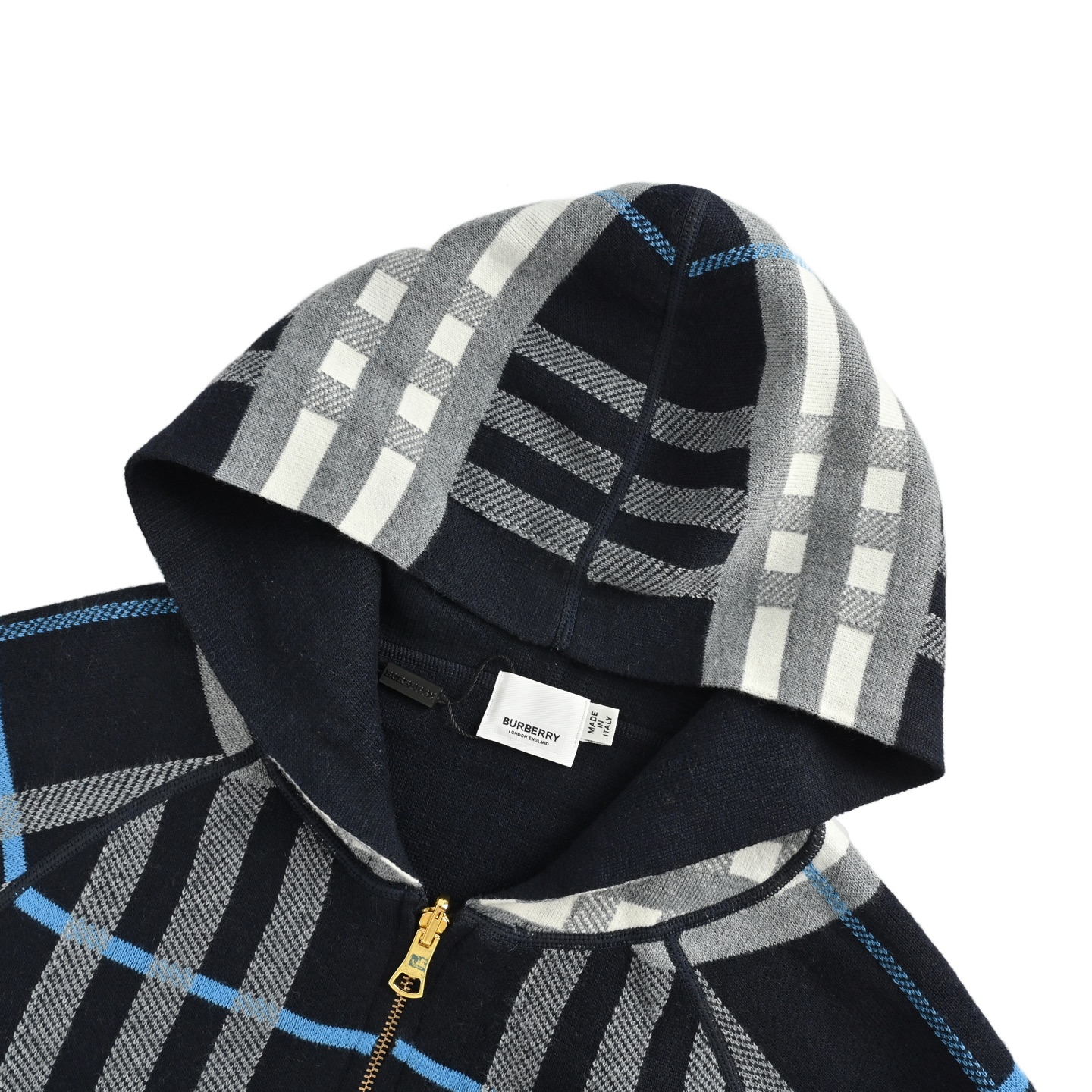 Burberry/巴宝莉 战马提花格纹双面穿毛衣外套