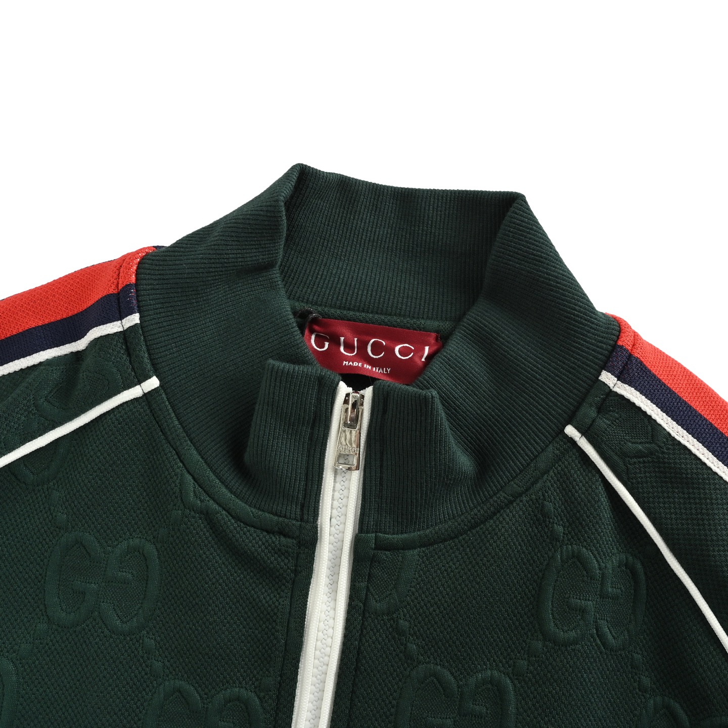 Gucci 古驰 全幅双G提花红绿条纹织带套装外套-Chinese UA Cheap High Quatity Brand Clothes Bags handbags Sneakers wholesale wholesaler seller from China Factory suppliers Fashion Clothing Shoes best Quality Beautiful Price Gucci 古驰 全幅双G提花红绿条纹织带套装外套