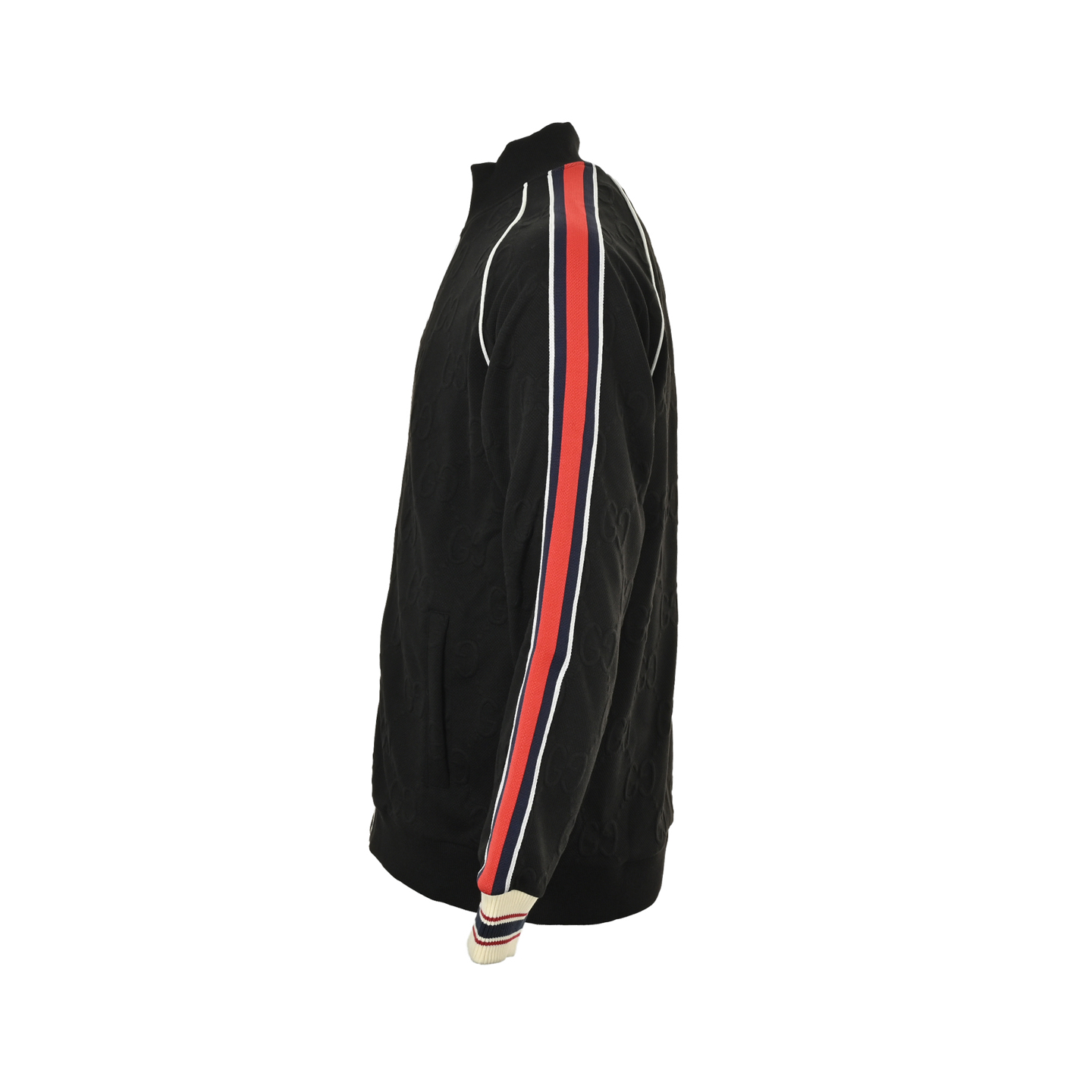 Gucci/古驰 全幅双G提花红绿条纹织带套装外套