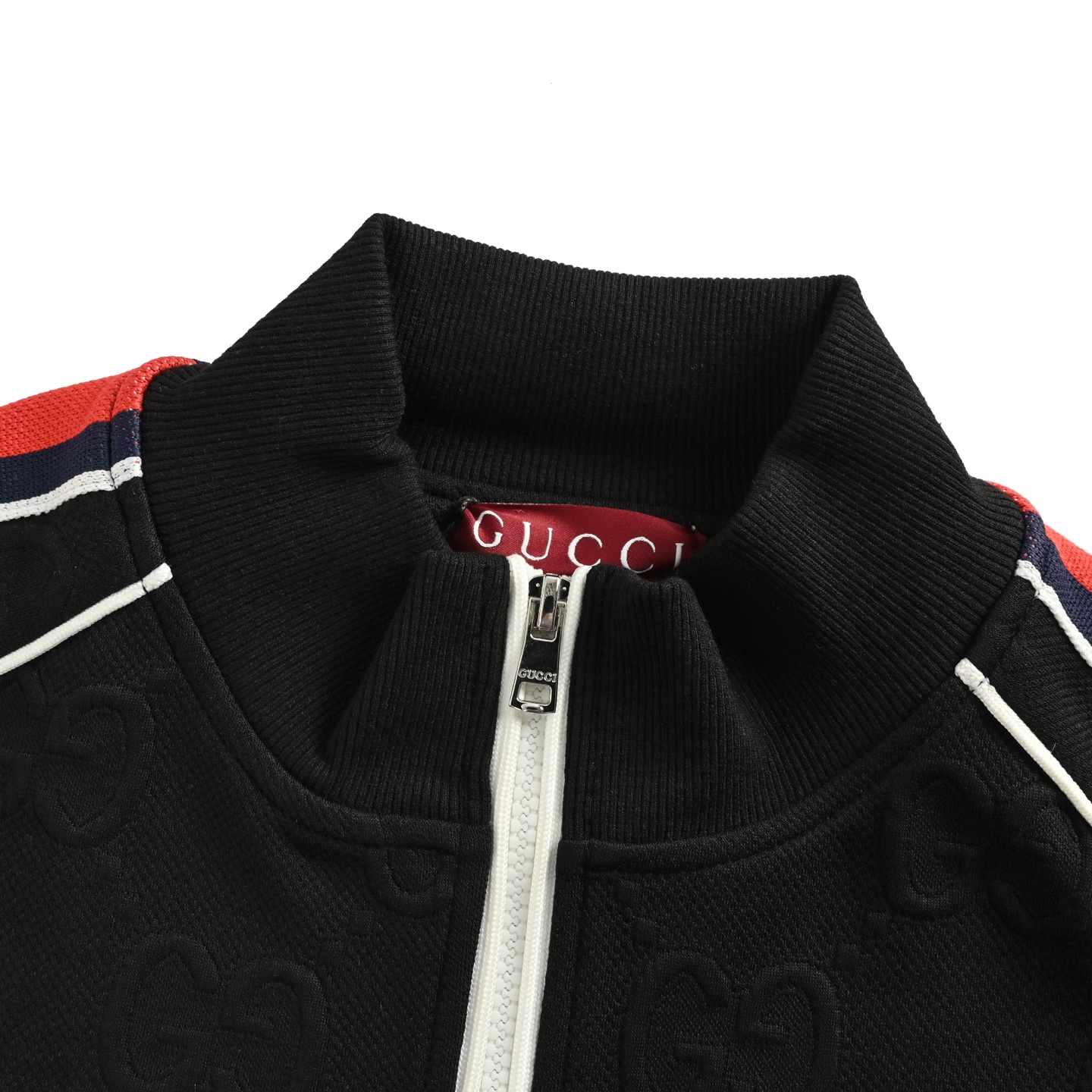 Gucci/古驰 全幅双G提花红绿条纹织带套装外套