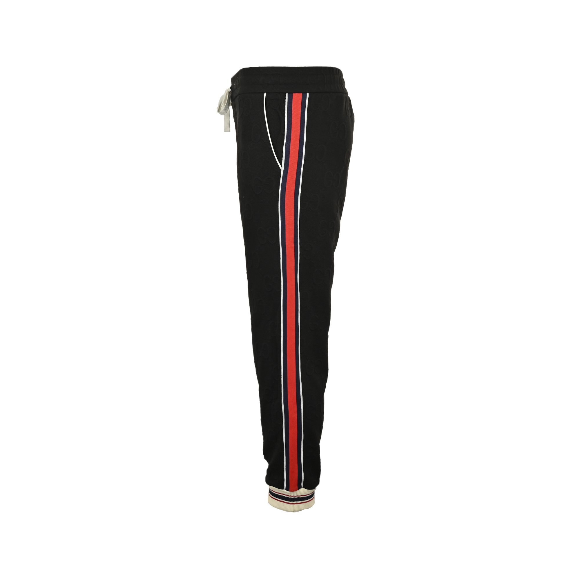 Gucci/古驰 全幅双G提花红绿条纹织带套装长裤