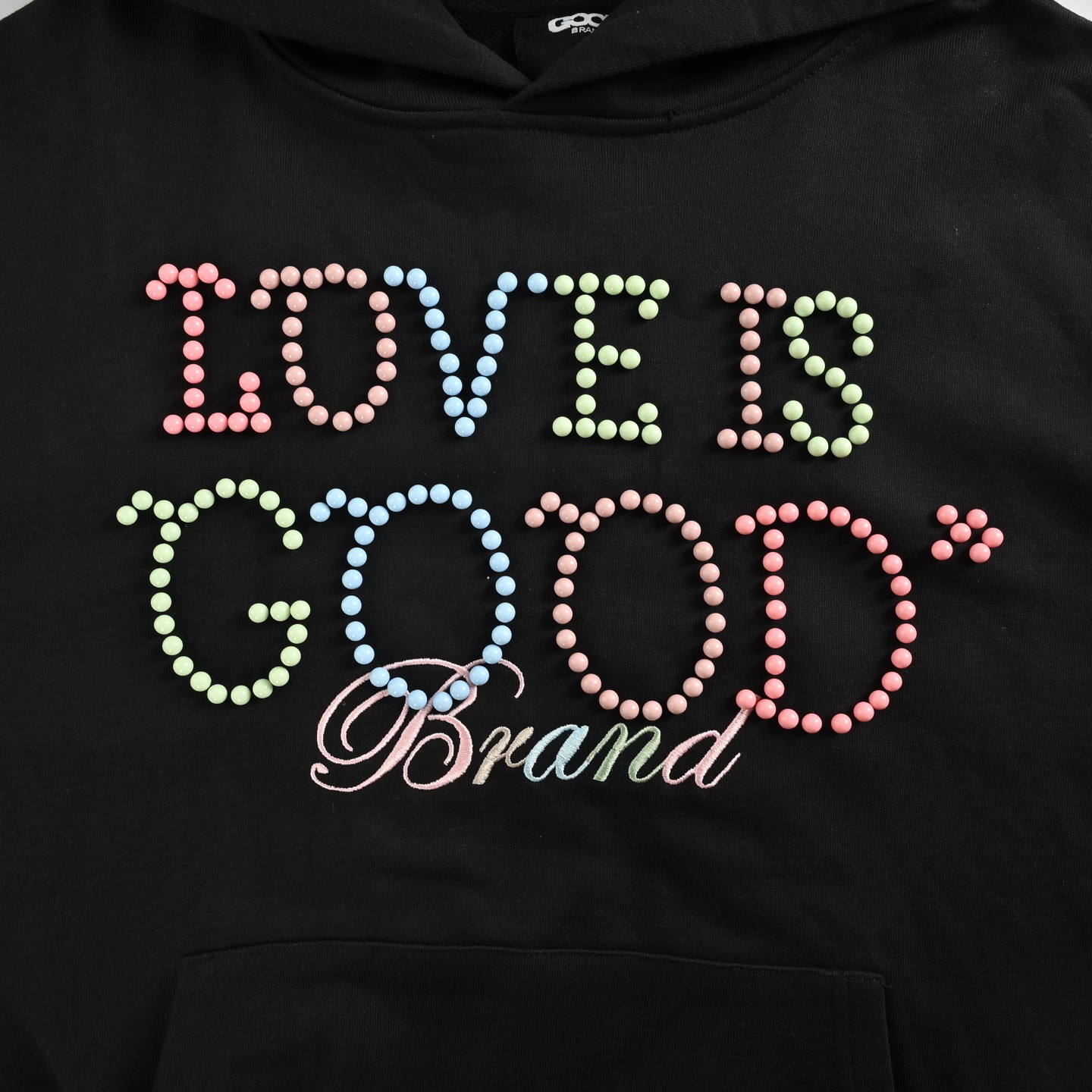GOODBRAND 限定马卡龙彩色珍珠字母连帽卫衣