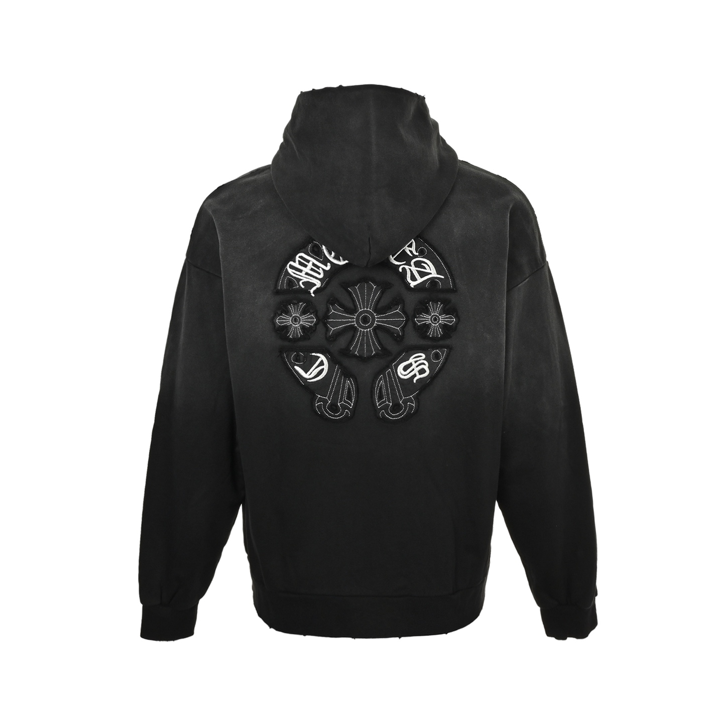 Chrome Hearts/克罗心 25Fw 后背贴布做旧水洗连帽卫衣
