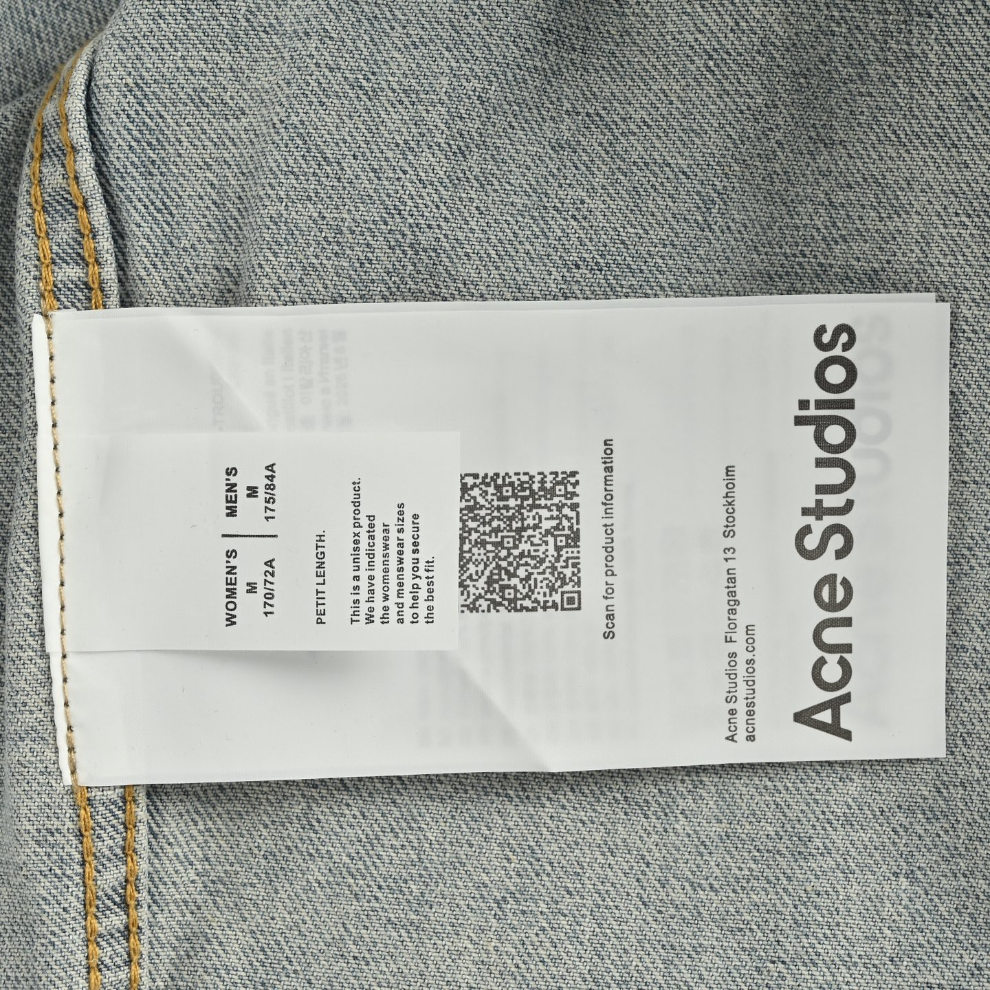 Acne Studios 牛仔徽标做旧泼墨牛仔衬衫外套