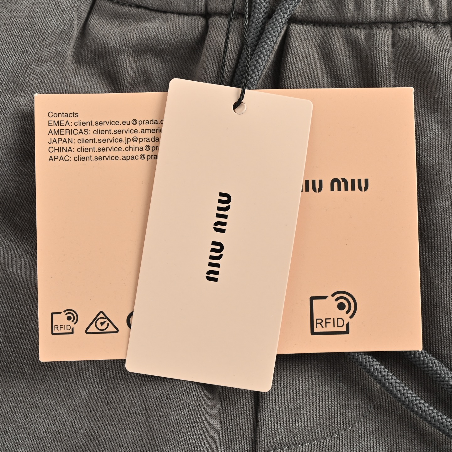 Miu Miu/缪缪 贴布刺绣字母水洗长裤