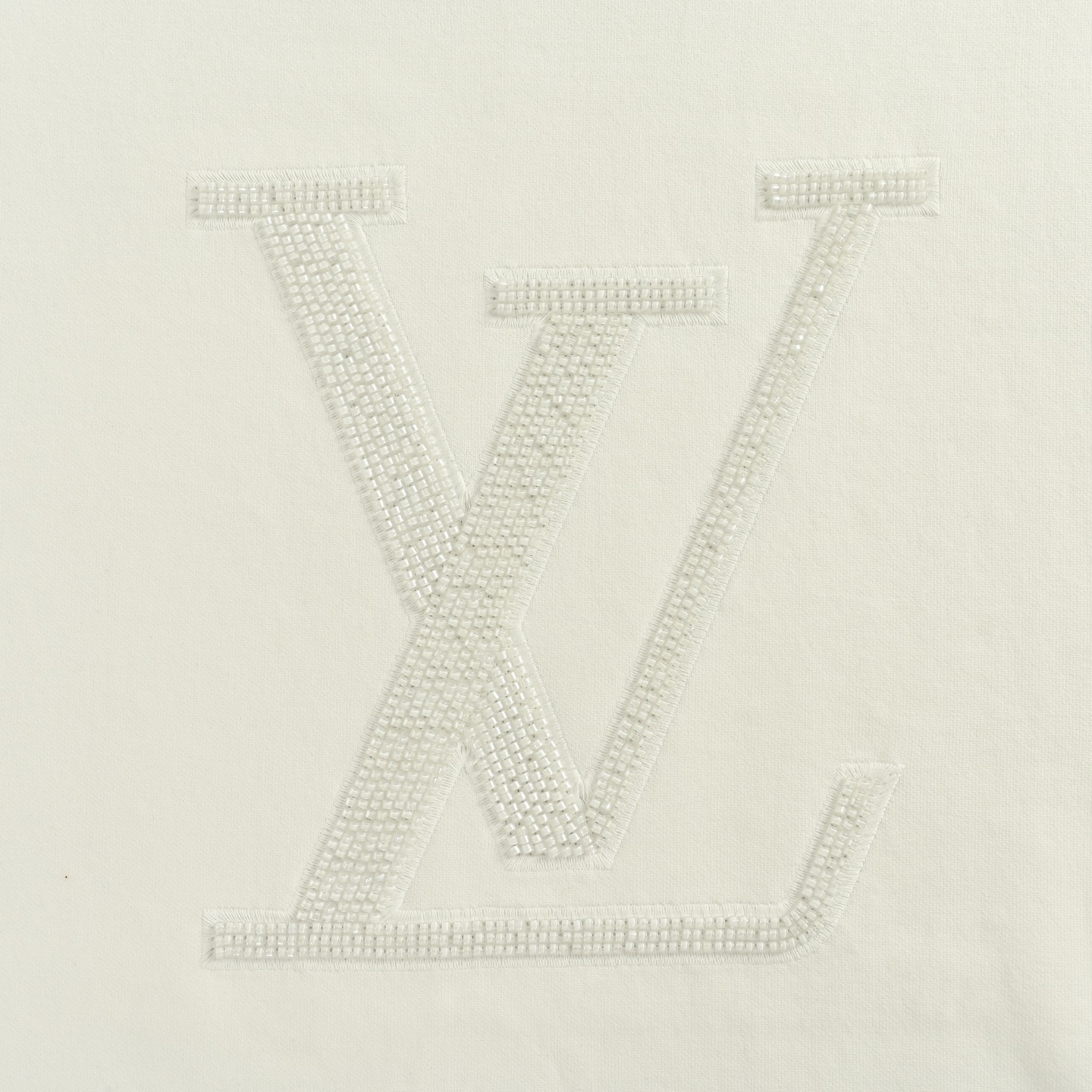 Louis Vuitton/路易威登 25Fw 大logo串珠刺绣长袖T恤 定织定染 水洗柔滑长绒棉