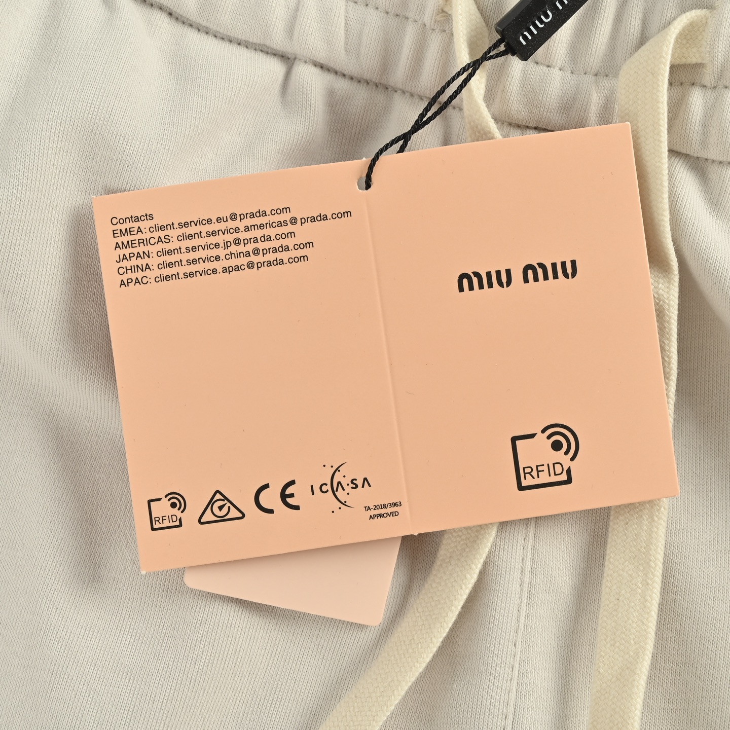 Miu Miu/缪缪 字母织带长裤 面料采用100%纯棉毛圈面料
