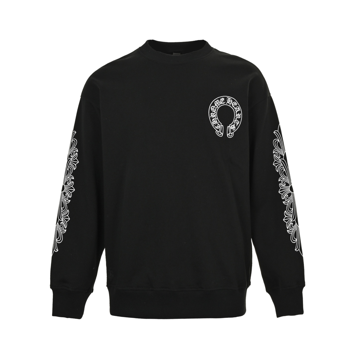 Chrome Hearts/克罗心 前后幅手袖马蹄梵文字母刺绣圆领卫衣