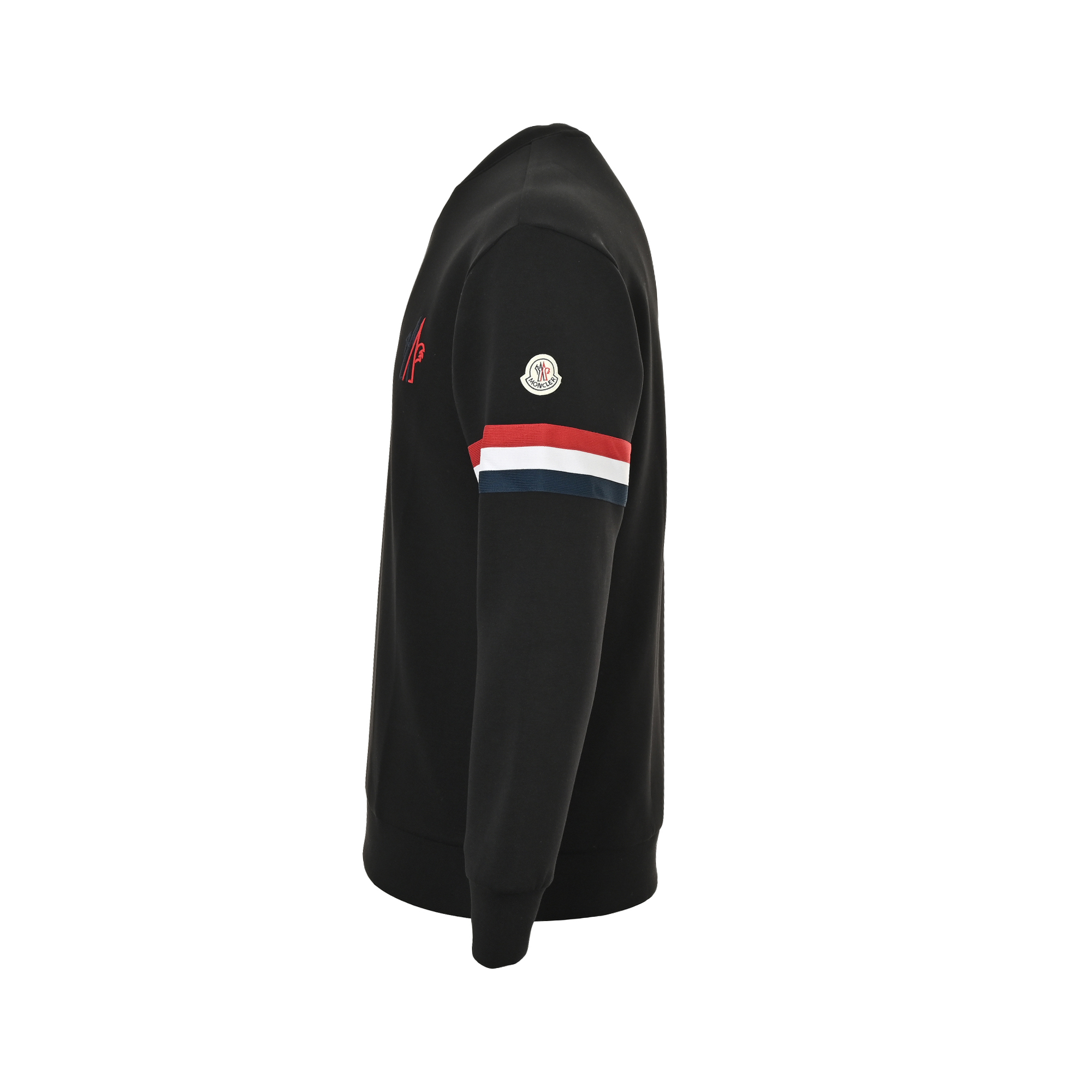 Moncler/蒙口 25ss 三色饰边袖条纹胸前刺绣圆领卫衣