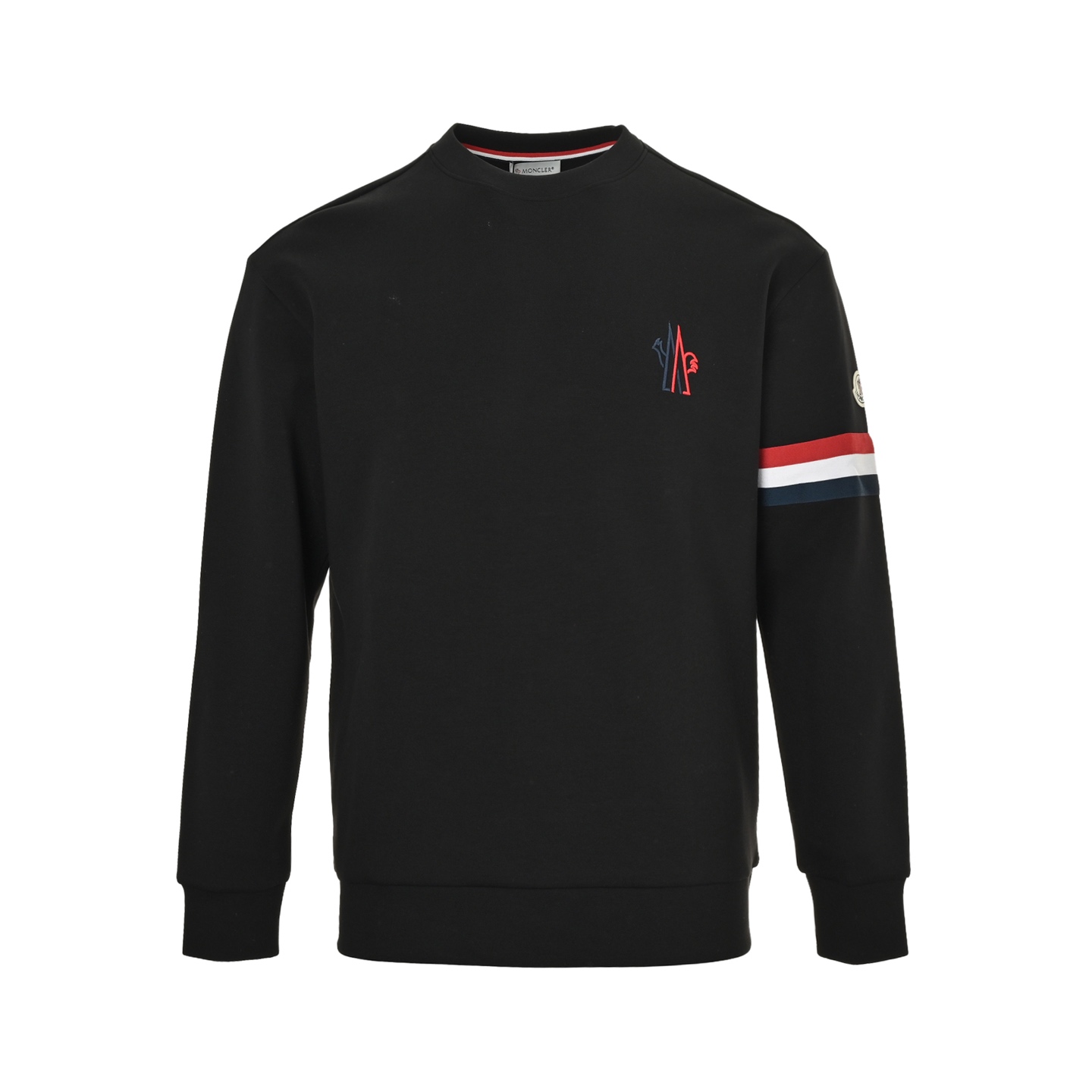 Moncler/蒙口 25ss 三色饰边袖条纹胸前刺绣圆领卫衣