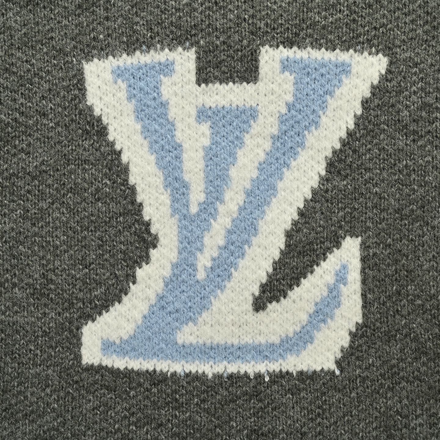 Louis Vuitton/路易威登 25ss 半拉针织提花毛衣灰色 白色 红色 蓝色