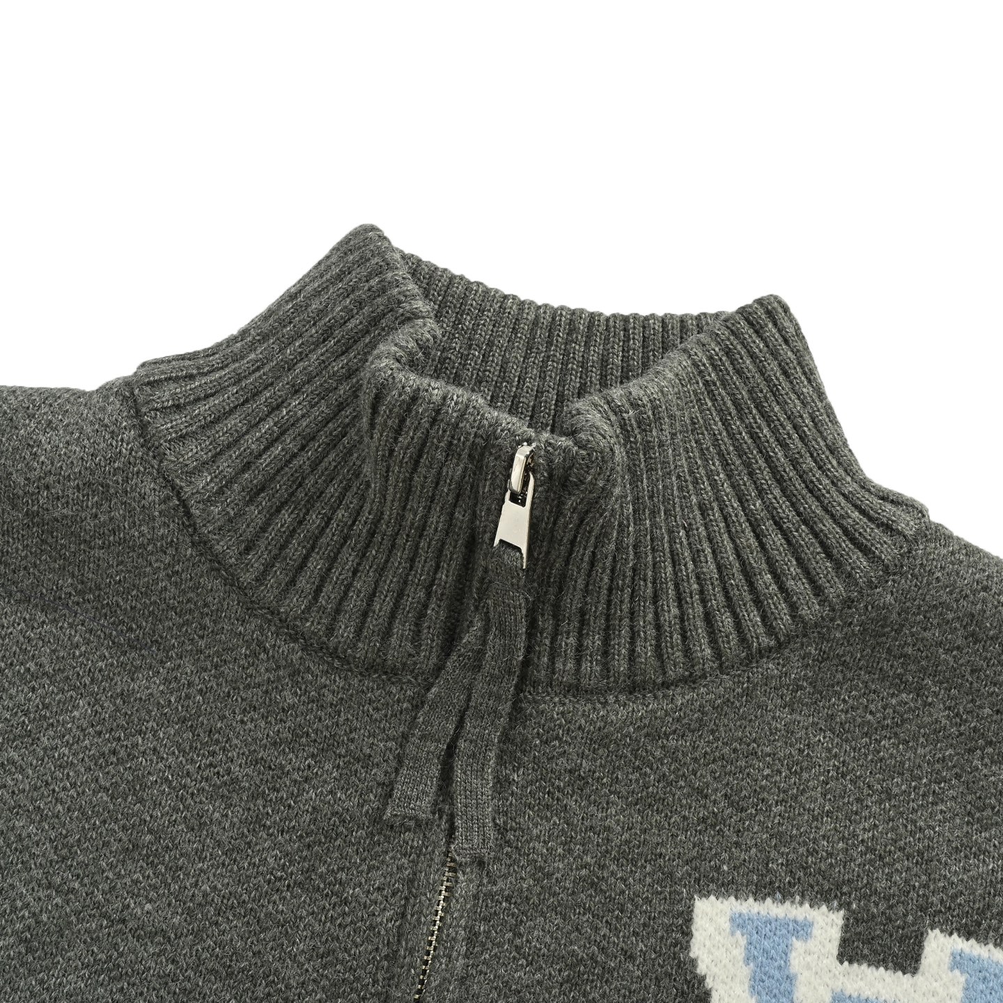 Louis Vuitton/路易威登 25ss 半拉针织提花毛衣灰色 白色 红色 蓝色