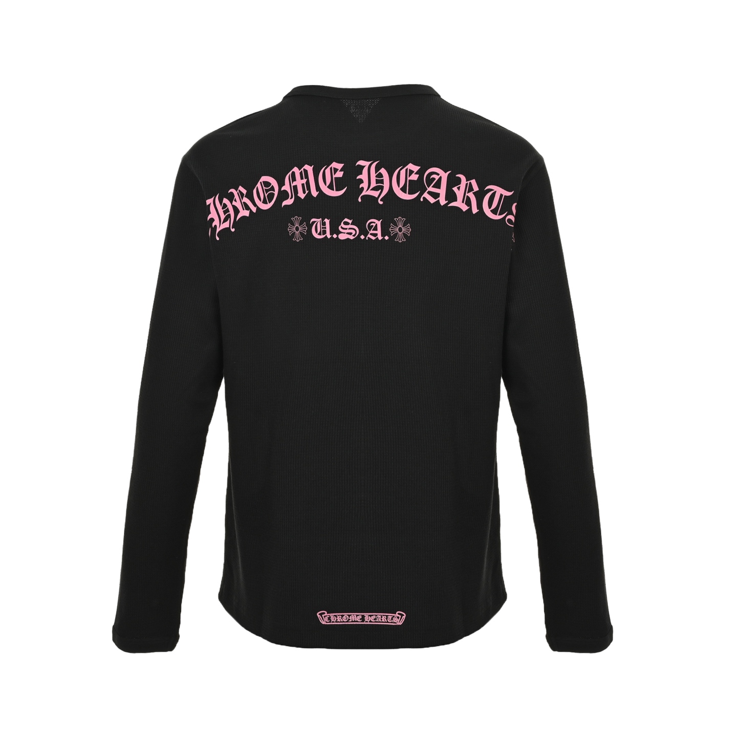 Chrome Hearts/克罗心 后背粉印梵文华夫格长袖T恤-Chinese wholesaler seller Clothes Bags handbags wholesale Shoes High Quatity wholesaler seller Cheap Sneakers from China Factory Chinese suppliers china wholesale clothing wholesaler seller Chrome Hearts/克罗心 后背粉印梵文华夫格长袖T恤