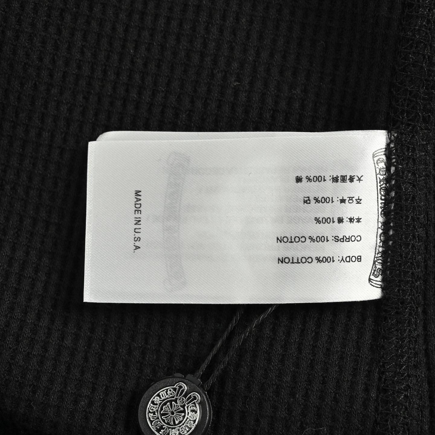 Chrome Hearts/克罗心 后背粉印梵文华夫格长袖T恤-Chinese wholesaler seller Clothes Bags handbags wholesale Shoes High Quatity wholesaler seller Cheap Sneakers from China Factory Chinese suppliers china wholesale clothing wholesaler seller Chrome Hearts/克罗心 后背粉印梵文华夫格长袖T恤