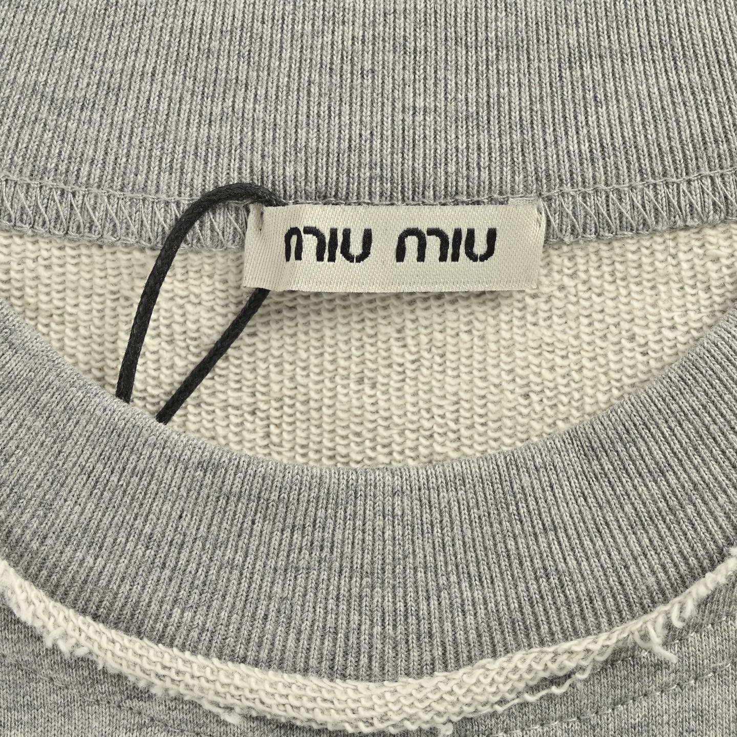 Miu Miu/缪缪 25ss 贴布字母圆领卫衣
