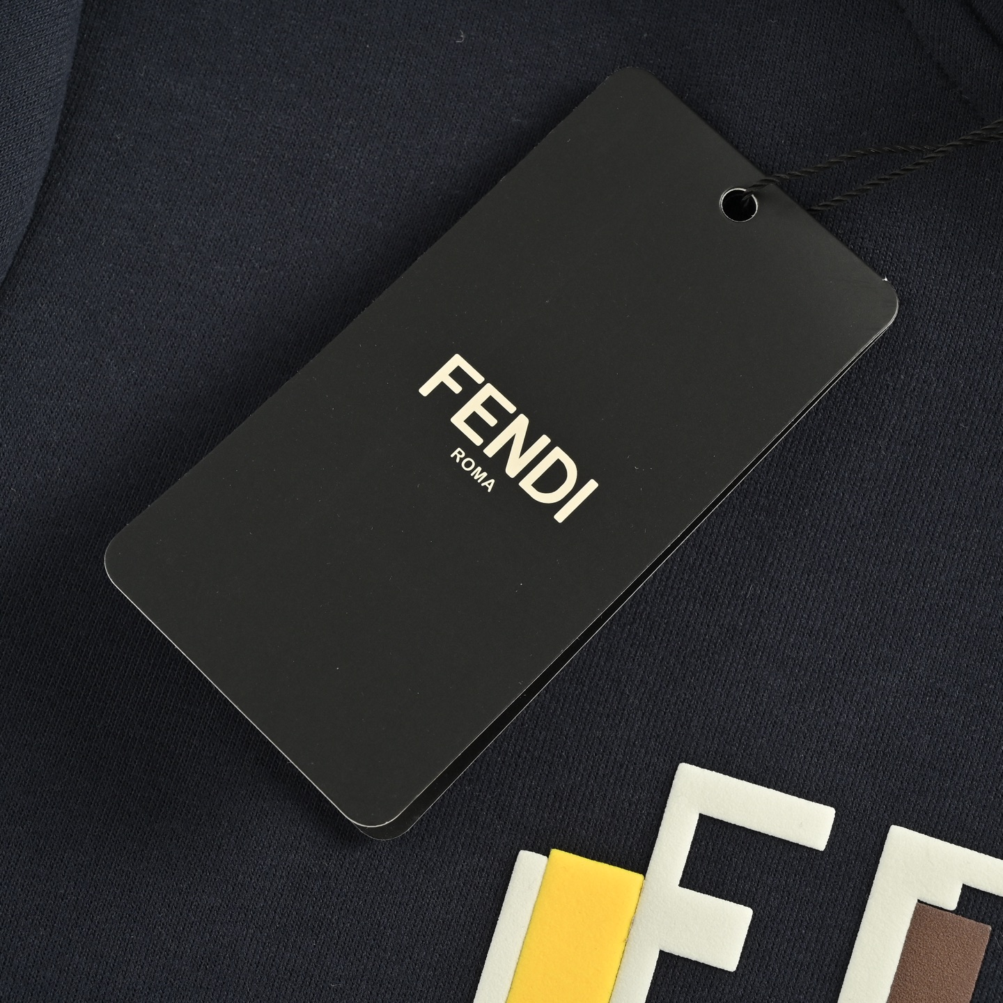 Fendi/芬迪 25Fw 撞色拼接发泡字母印花连帽卫衣